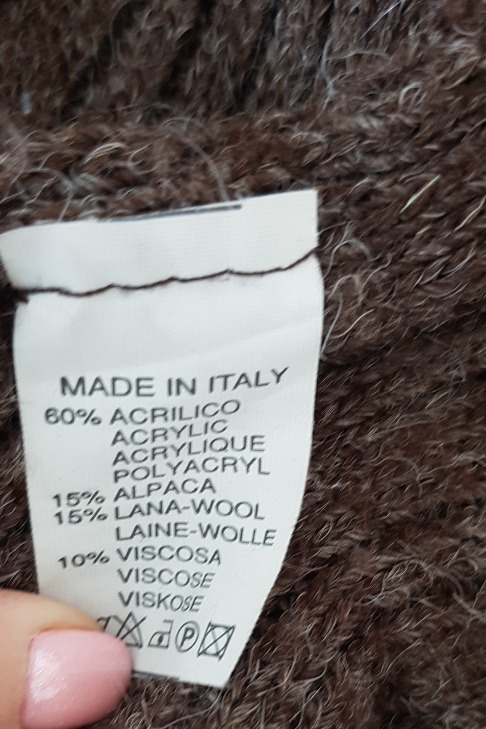 FLOYD by Smith Womens XL (M) Sweater Belted Brown Long Open Front Sleeveless Italy