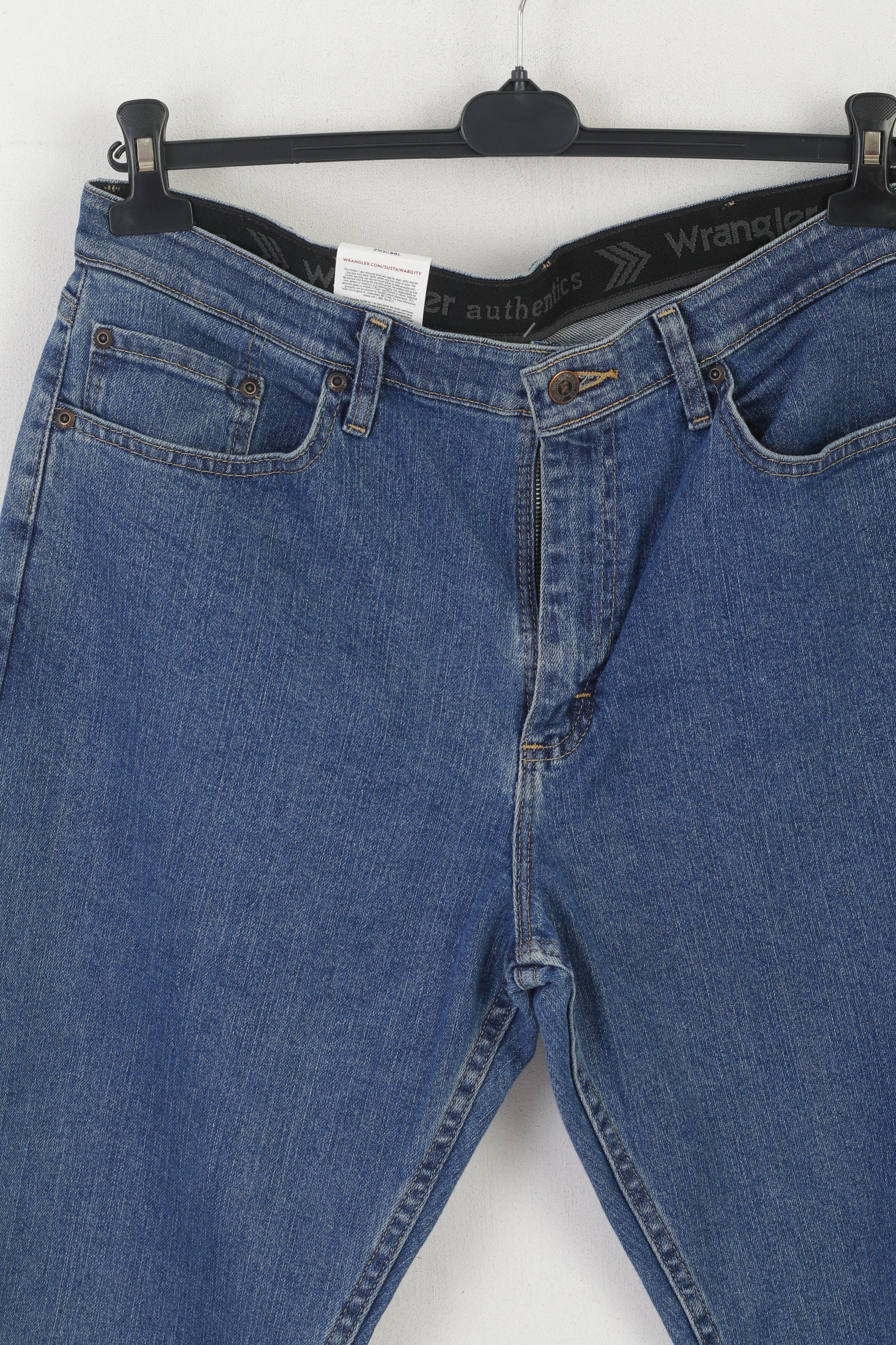 Nouveau Wrangler Authentics homme 34 jean pantalon bleu Denim pantalon droit