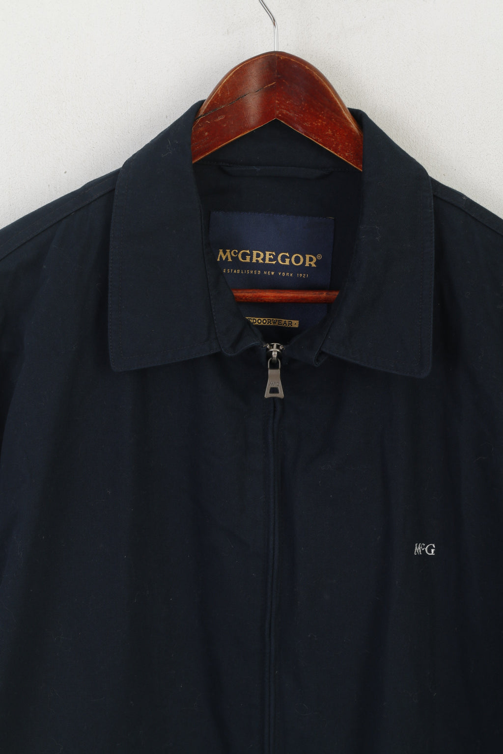 McGregor Giacca da uomo 54 L in cotone blu scuro per esterni con cerniera Harrington Top classico