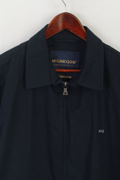 McGregor Men 54 L Jacket Navy Cotton Outdoor Harrington Zip Up Classic Top