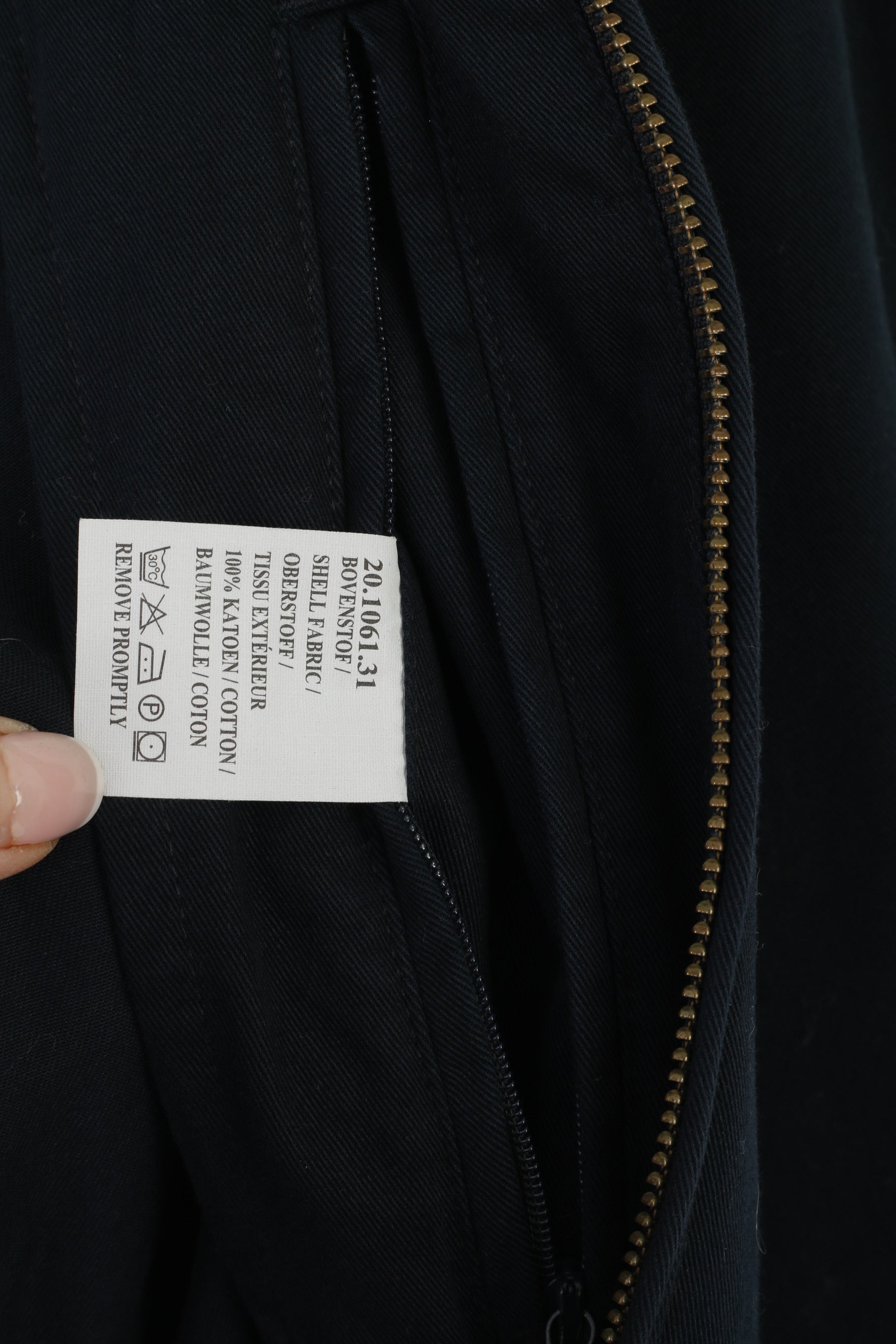 McGregor Giacca da uomo 54 L in cotone blu scuro per esterni con cerniera Harrington Top classico