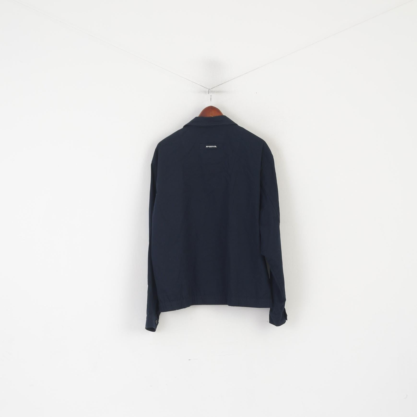McGregor Giacca da uomo 54 L in cotone blu scuro per esterni con cerniera Harrington Top classico