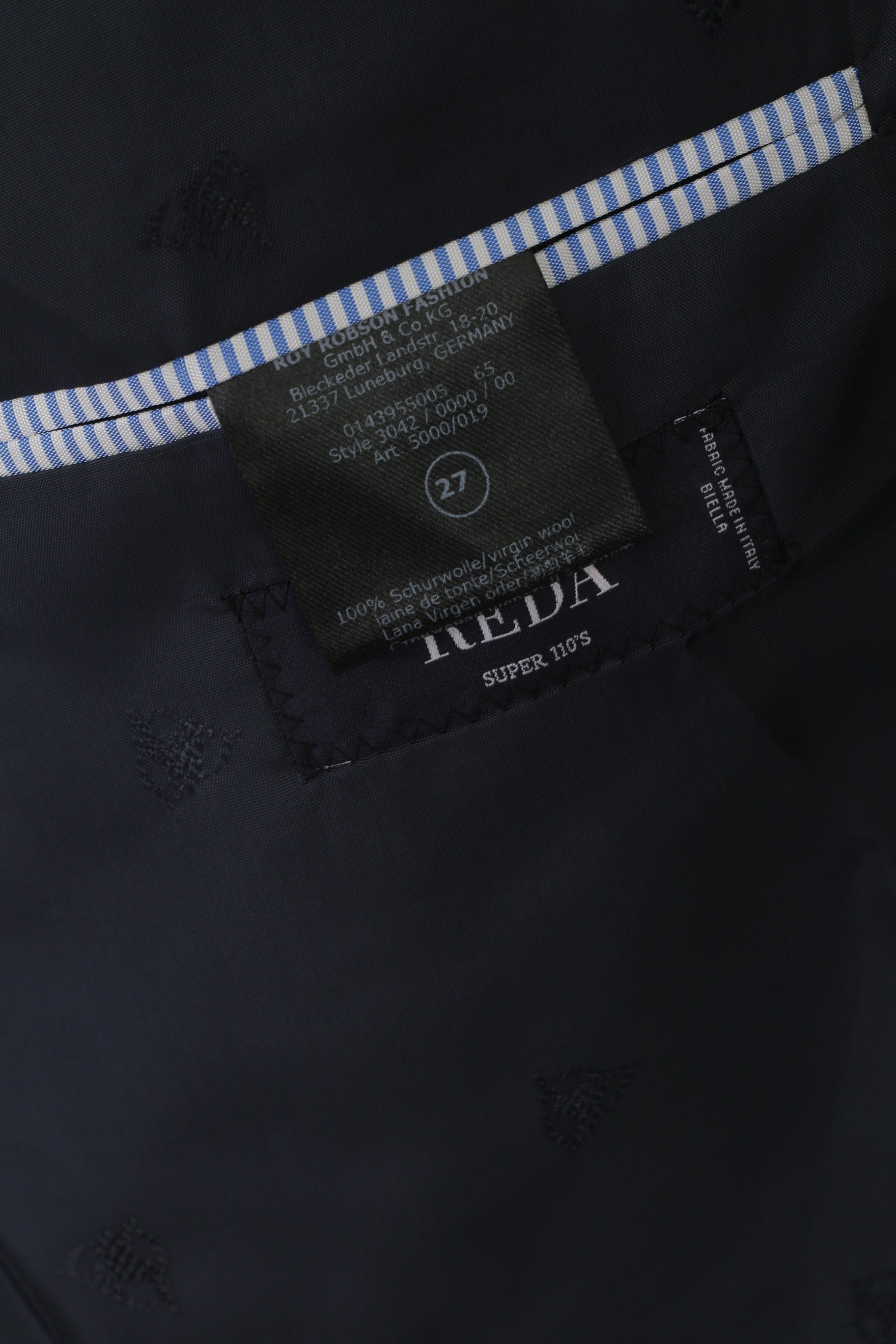 Roy Robson Hommes 27 42 Blazer Marine 100% Laine Reda Super 110 Veste Simple Boutonnage