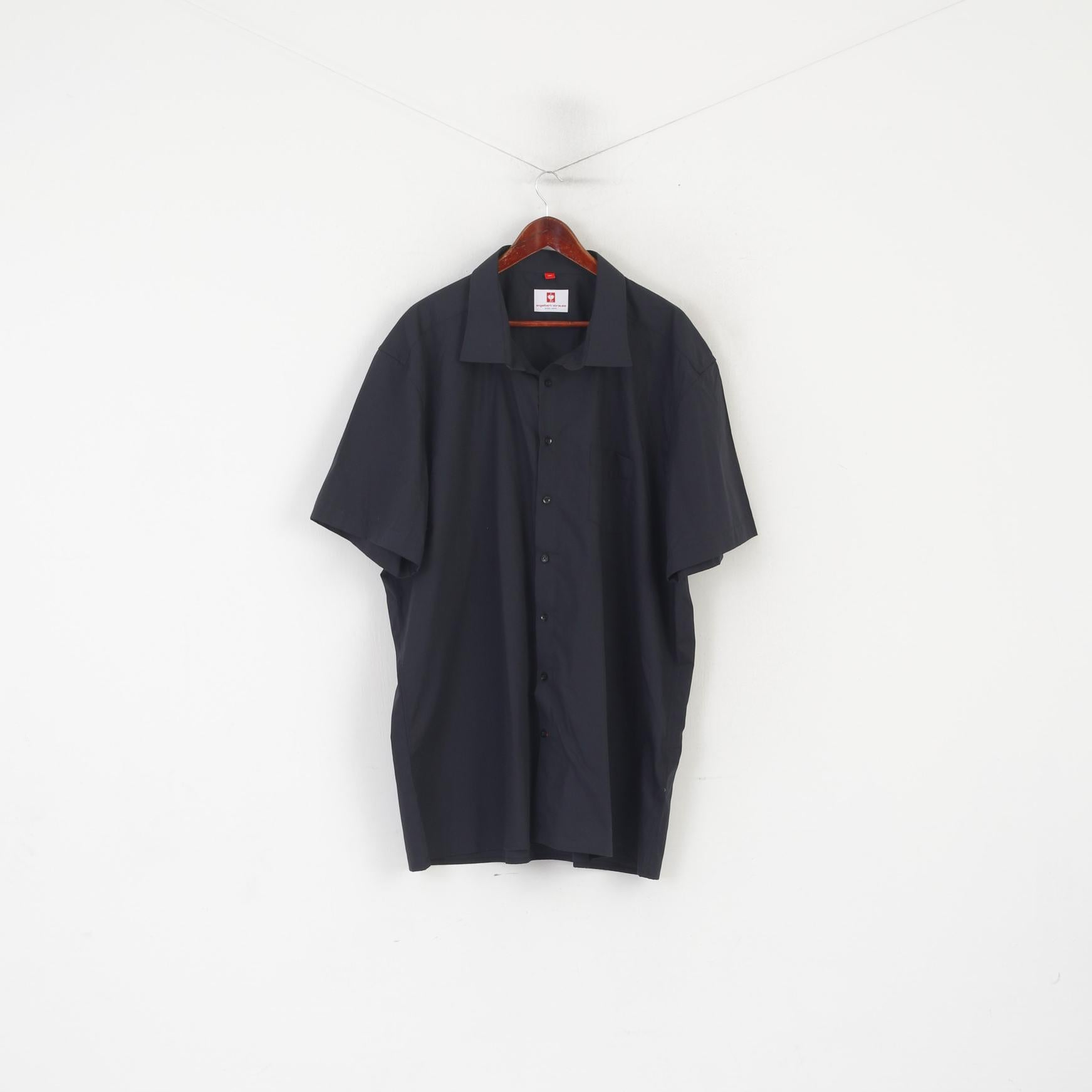 Engelbert Strauss Men 3XL Casual Shirt Black Cotton Short Sleeve Work Top