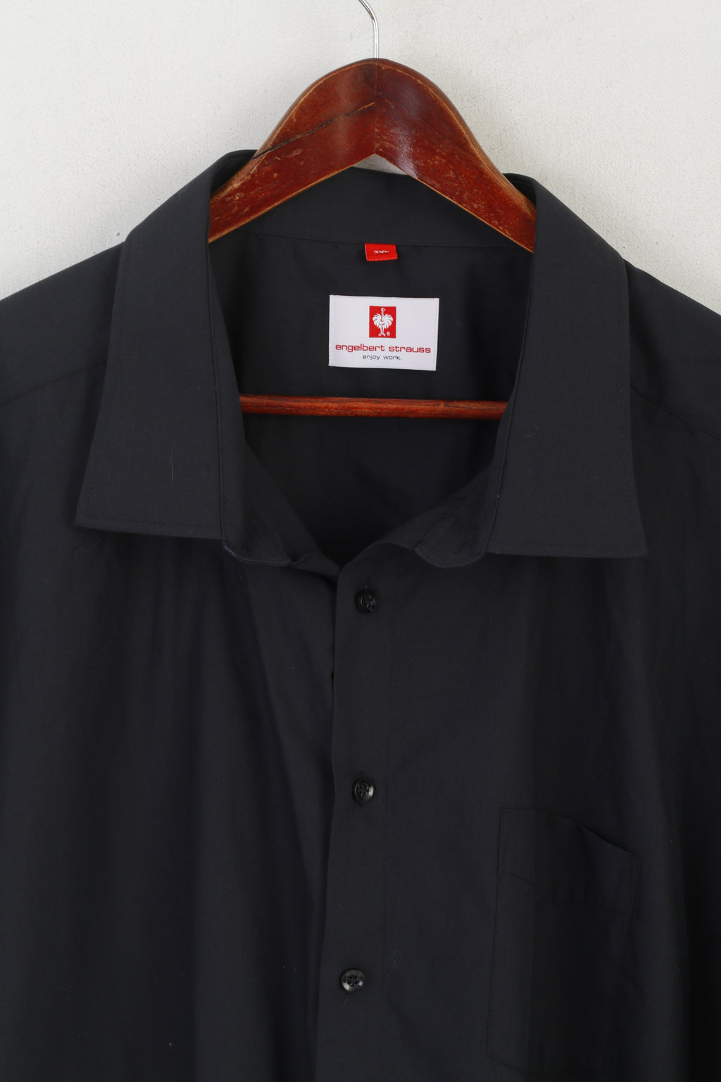 Engelbert Strauss Men 3XL Casual Shirt Black Cotton Short Sleeve Work Top