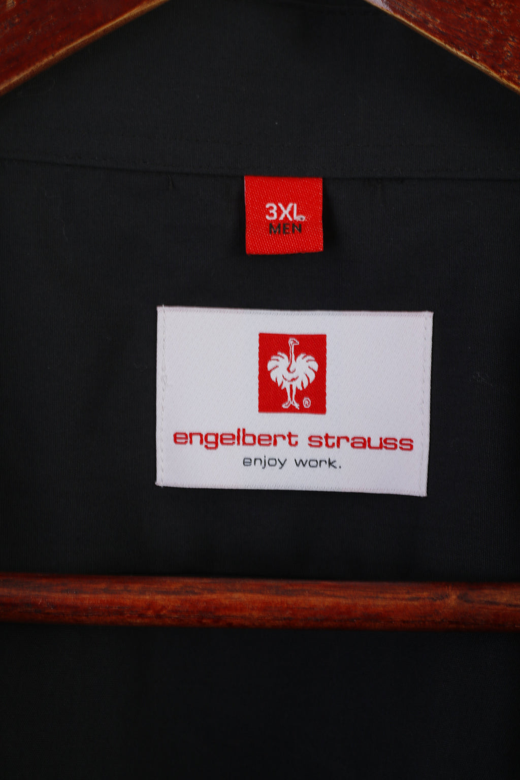 Engelbert Strauss Men 3XL Casual Shirt Black Cotton Short Sleeve Work Top