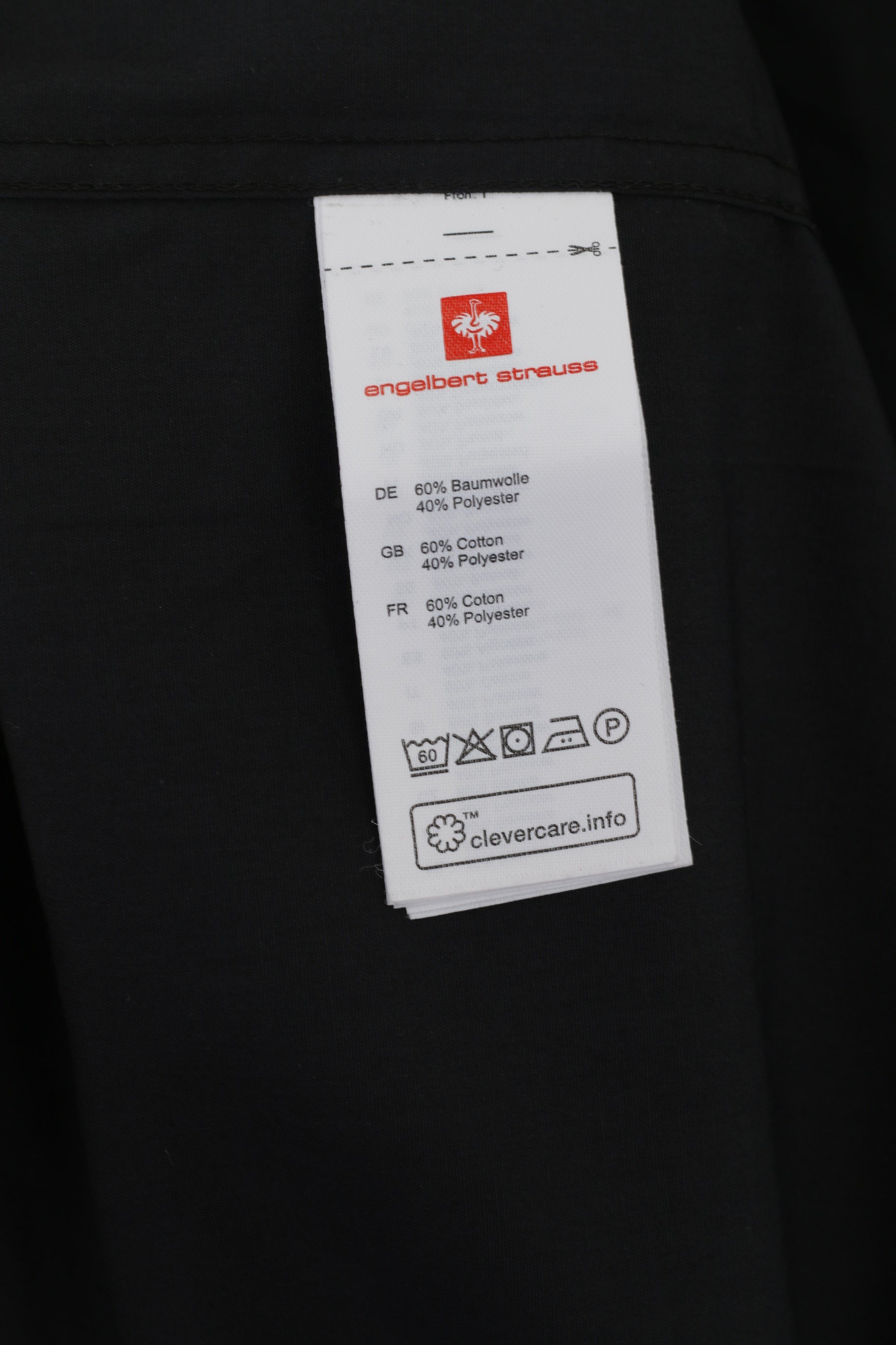 Engelbert Strauss Men 3XL Casual Shirt Black Cotton Short Sleeve Work Top