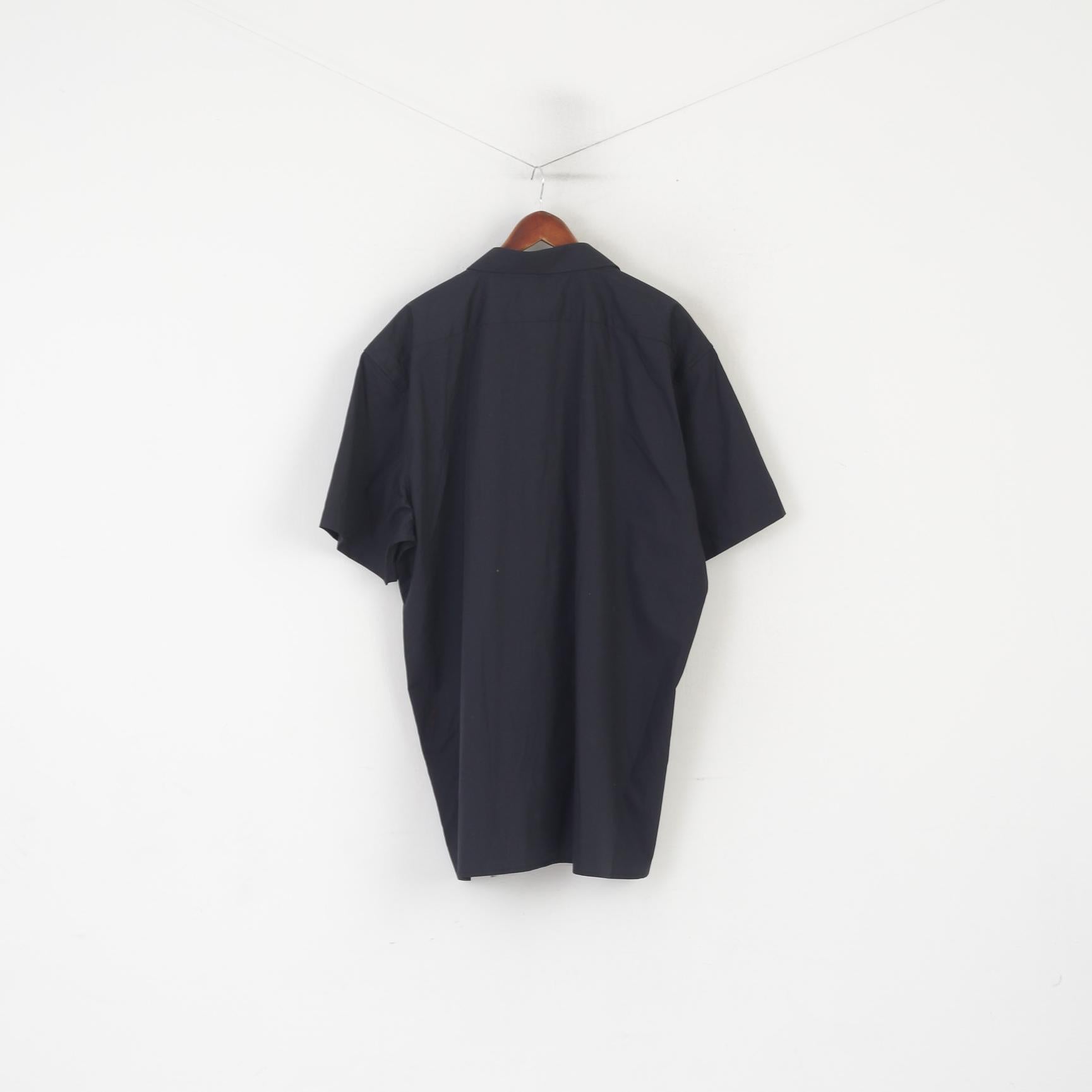 Engelbert Strauss Men 3XL Casual Shirt Black Cotton Short Sleeve Work Top