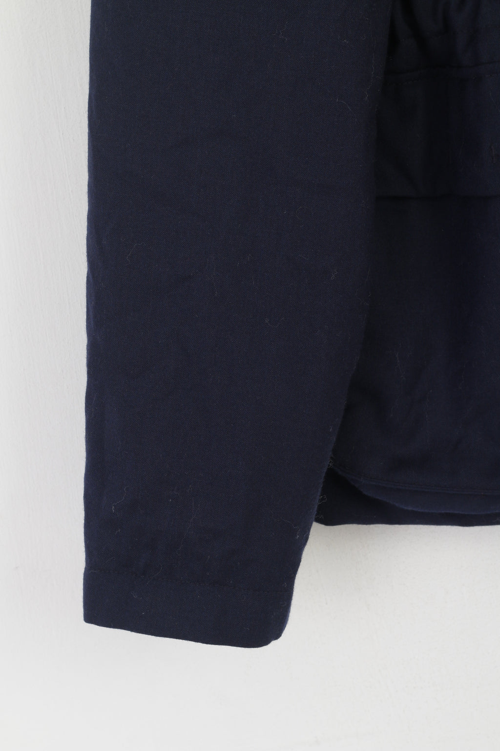 Armani Collezioni Men 42 52 M Jacket Navy Wool Cashmere Blend Vintage Hidden Hood Top