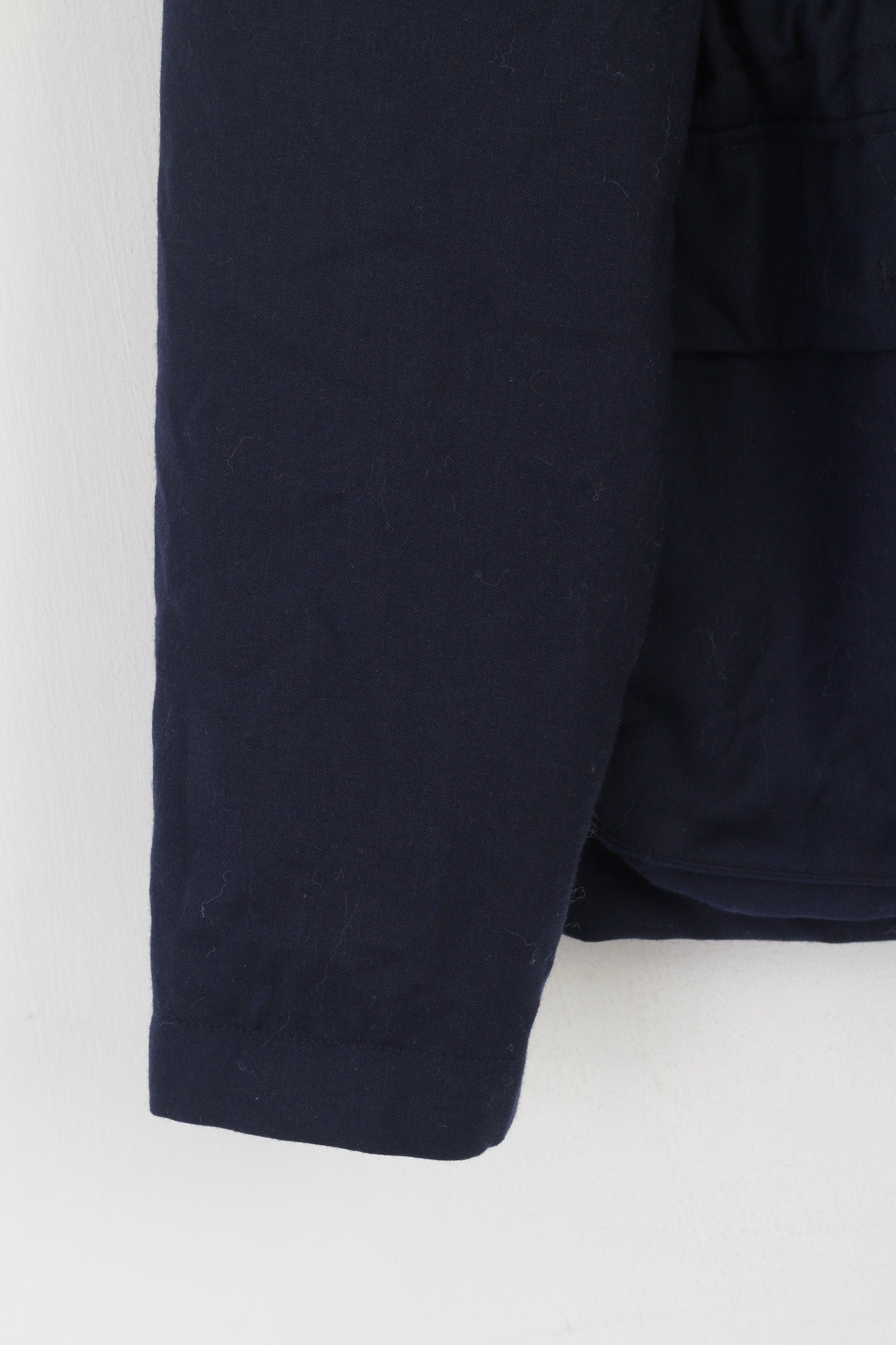 Armani Collezioni Men 42 52 M Jacket Navy Wool Cashmere Blend Vintage Hidden Hood Top