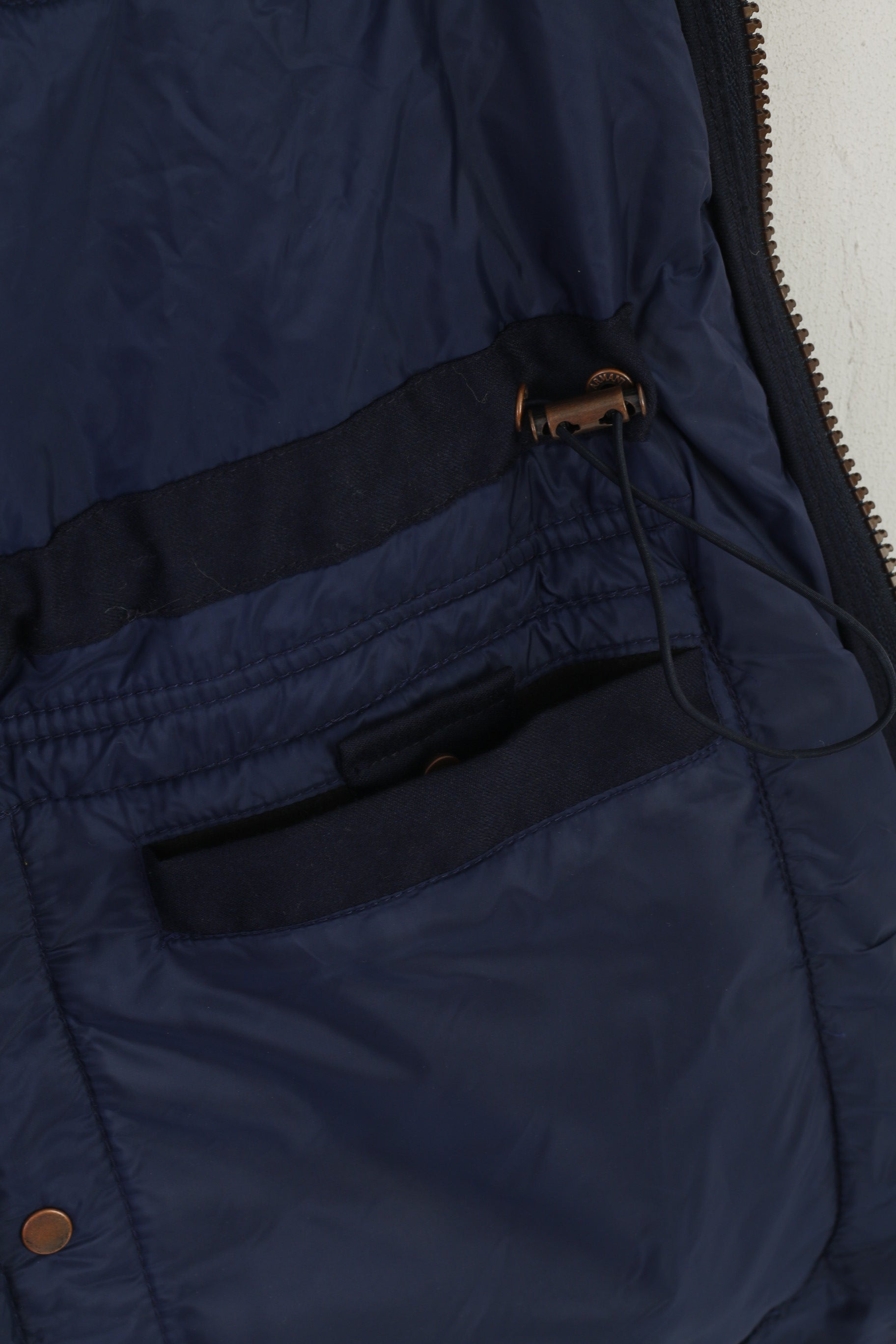 Armani Collezioni Men 42 52 M Jacket Navy Wool Cashmere Blend Vintage Hidden Hood Top