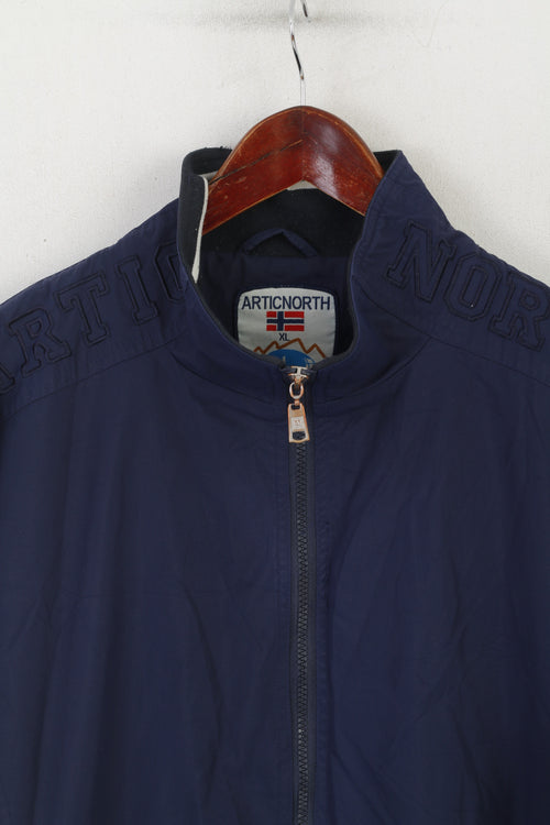 Articnorth Veste XL pour homme Bleu marine Harrington avec fermeture éclair légère et coupe-vent