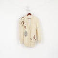 Cintura da donna Cardigan L/XL Cardigan beige in mohair ricamato a mano