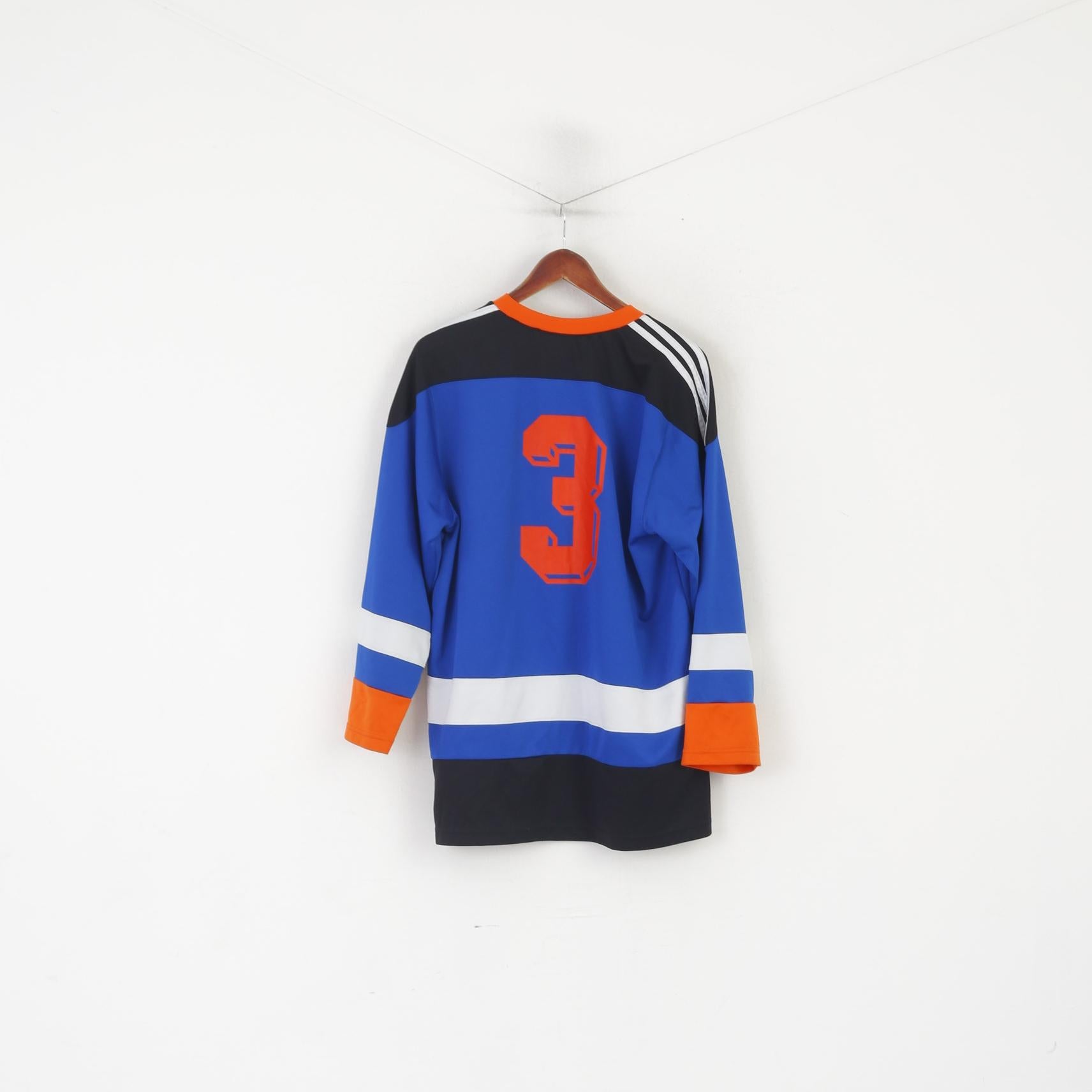 Adidas Men M Long Sleeved Shirt Blue Sample Weightlifting Skateboarding Jersey Top