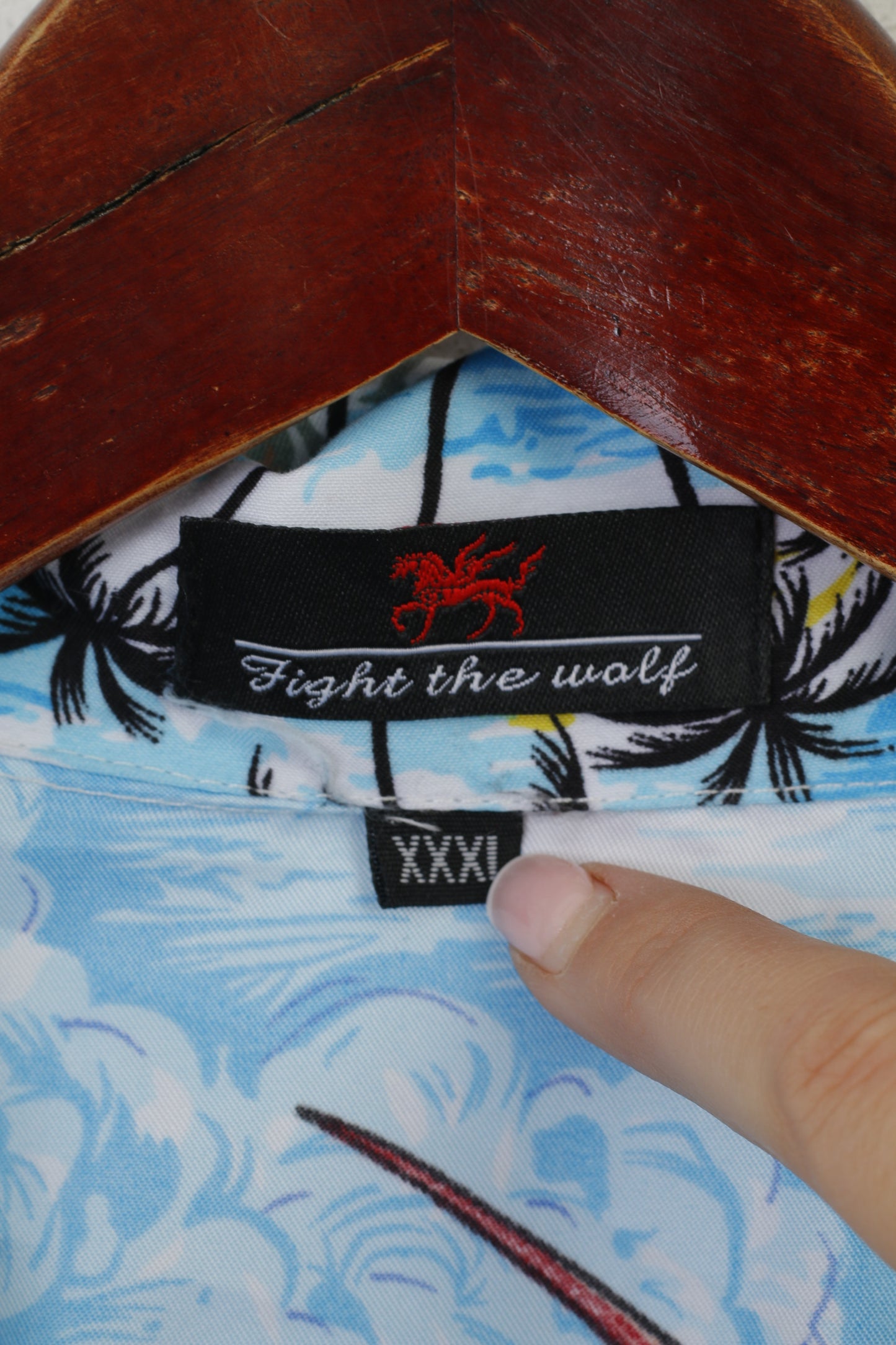 Fight the wolf Camicia casual da uomo 3XL 2XL Blue Sharks Top hawaiano a maniche corte