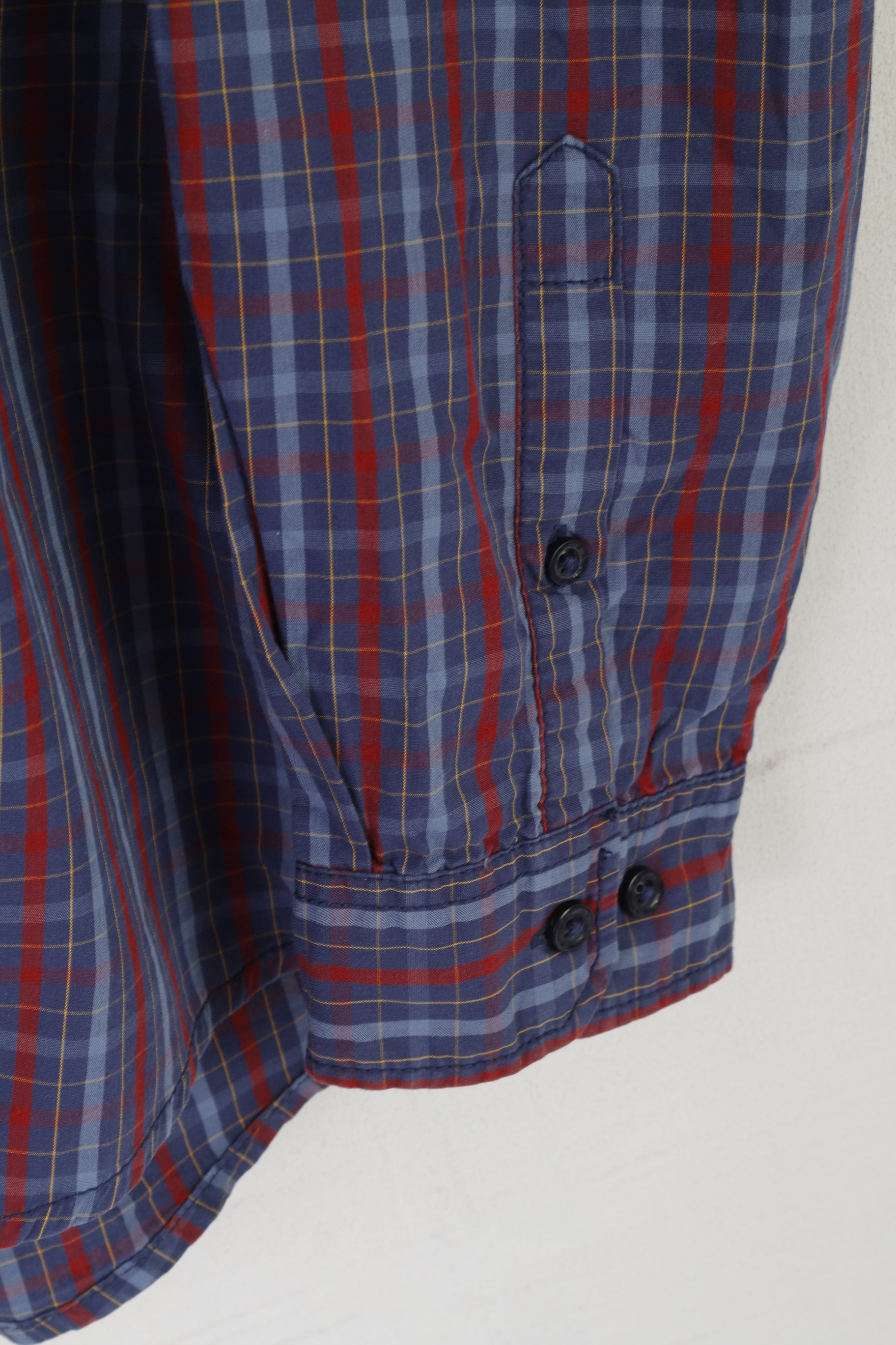 Camel Active Men XXL Chemise décontractée Bleu Coton à carreaux Regular Fit Haut à manches longues