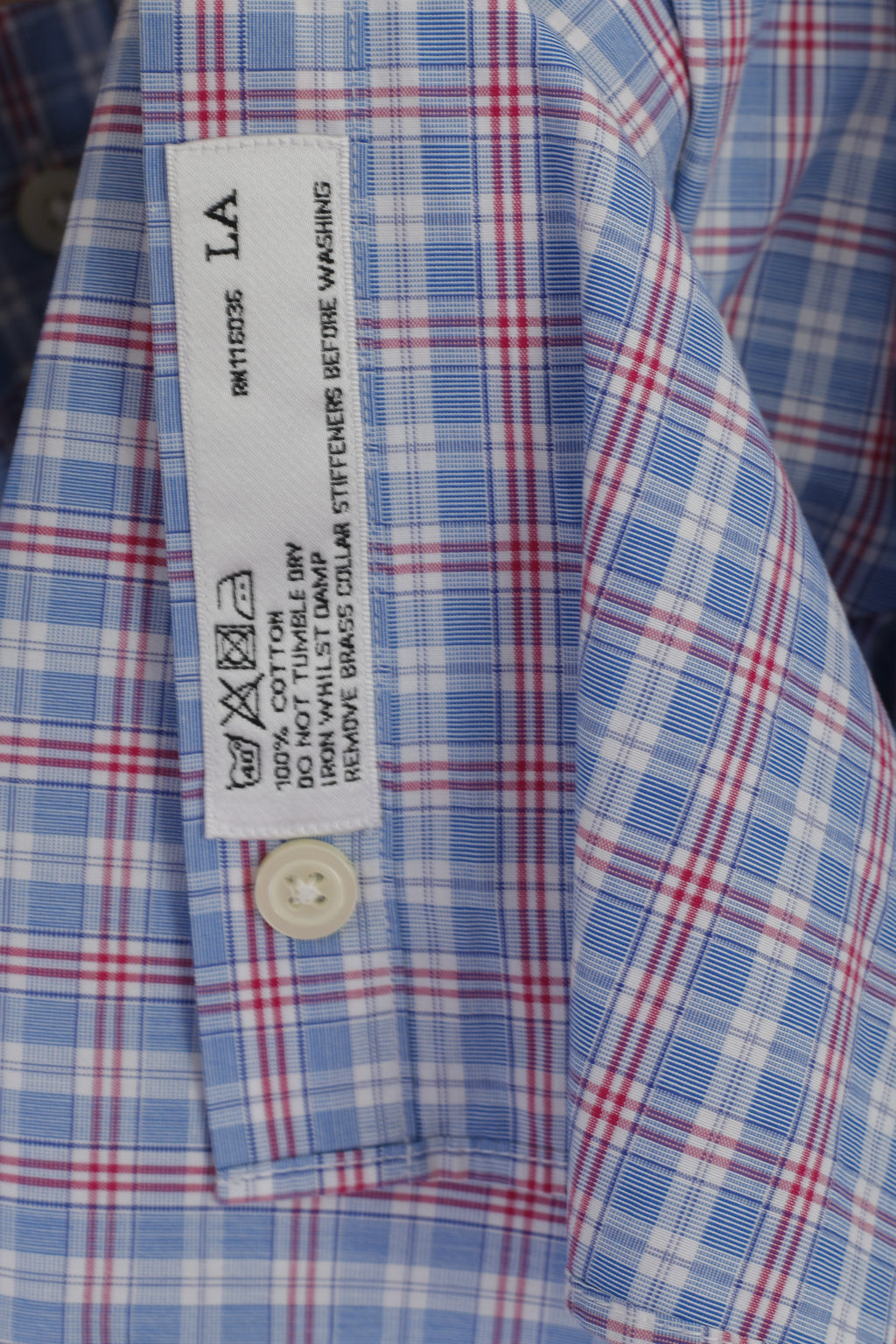 Charles Tyrwhitt Men 15.5 39 M Casual Shirt Blue Cotton Checkered Long Sleeve Top