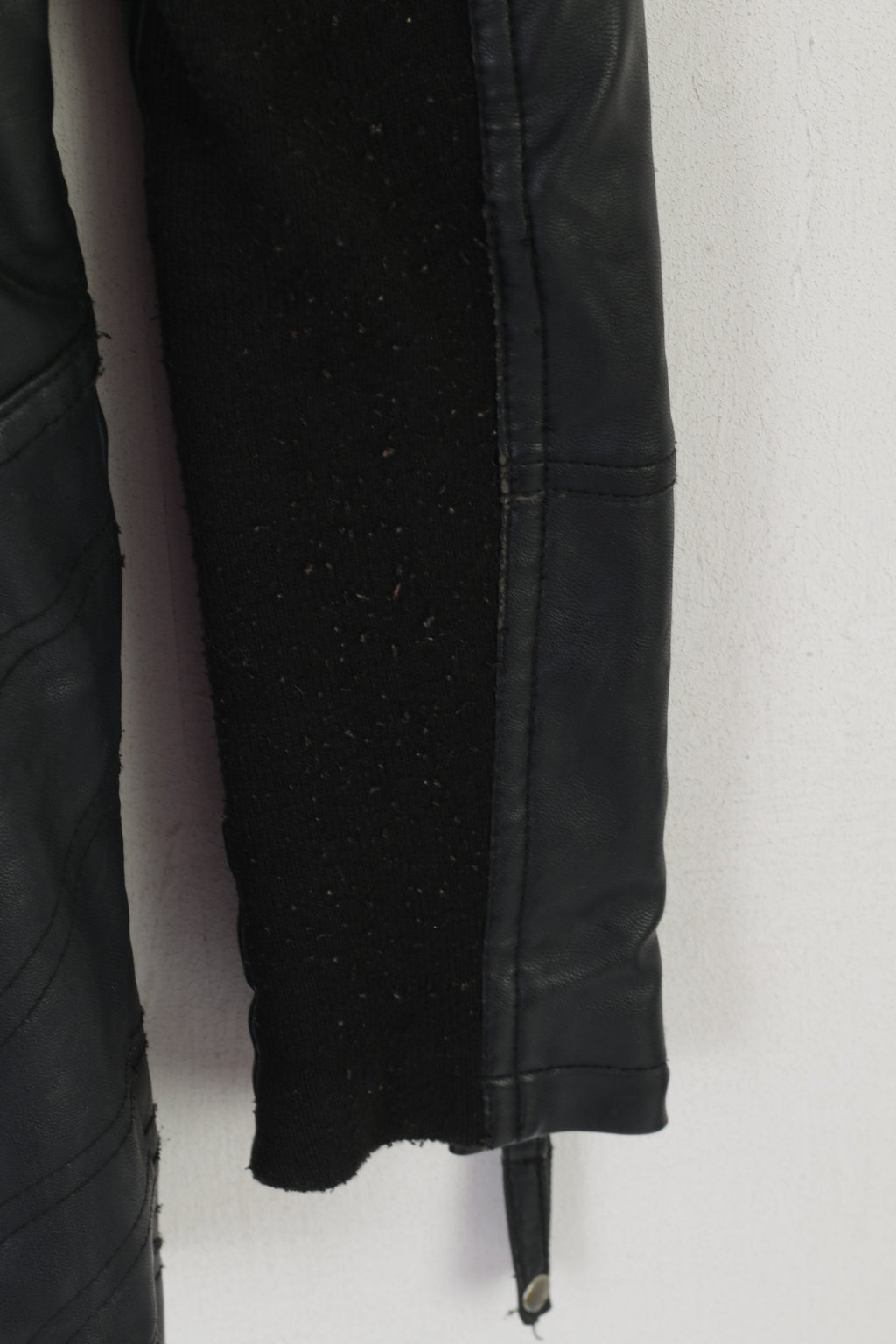 River Island Women 8 34 XS Jacket Black Biker Padded Ramones Full Zipper Top