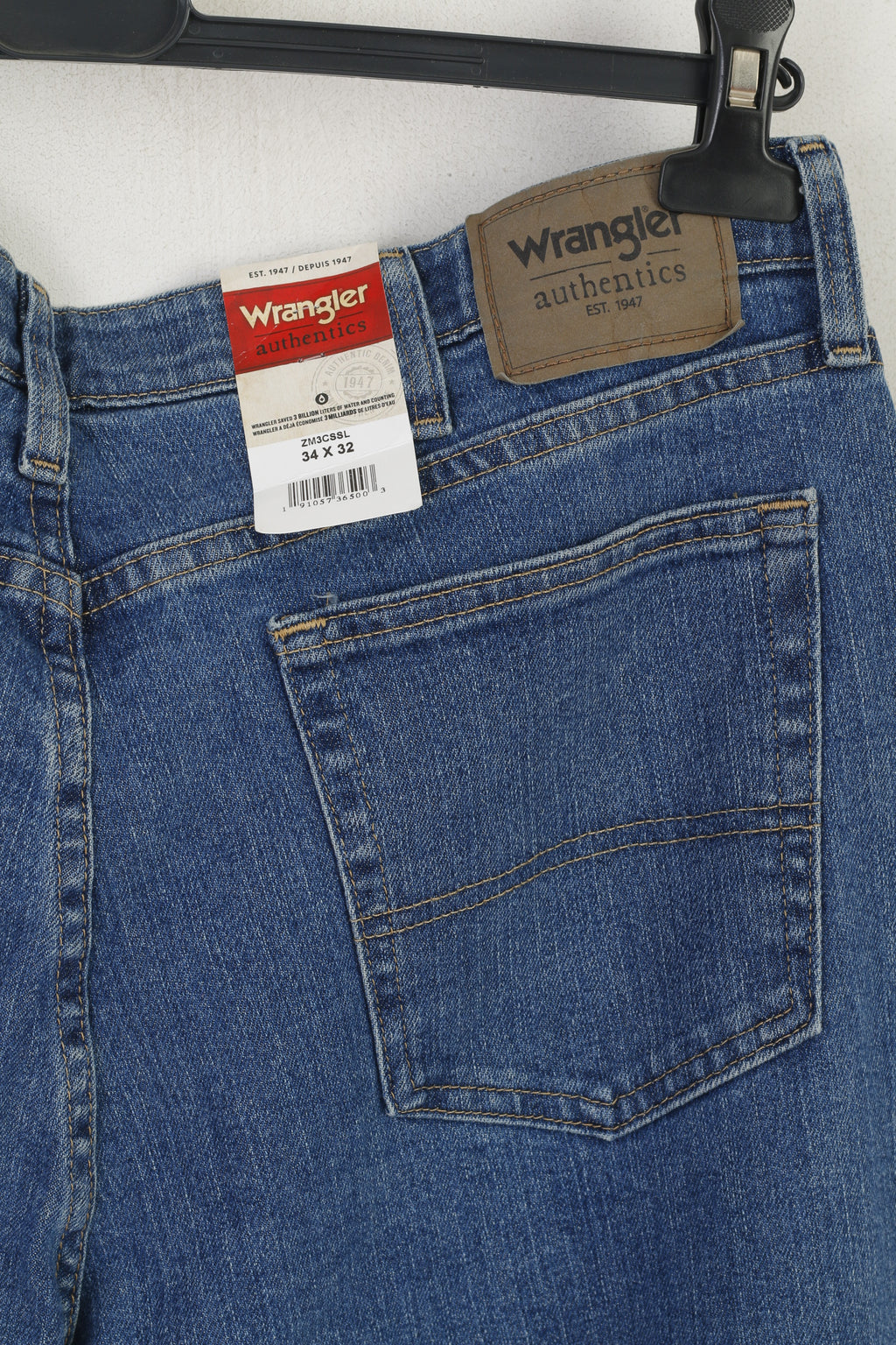 Nouveau Wrangler Authentics homme 34 jean pantalon bleu Denim pantalon droit