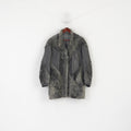Vintage femmes L veste gris cuir fourrure manches bouffantes Bomber Boho haut classique