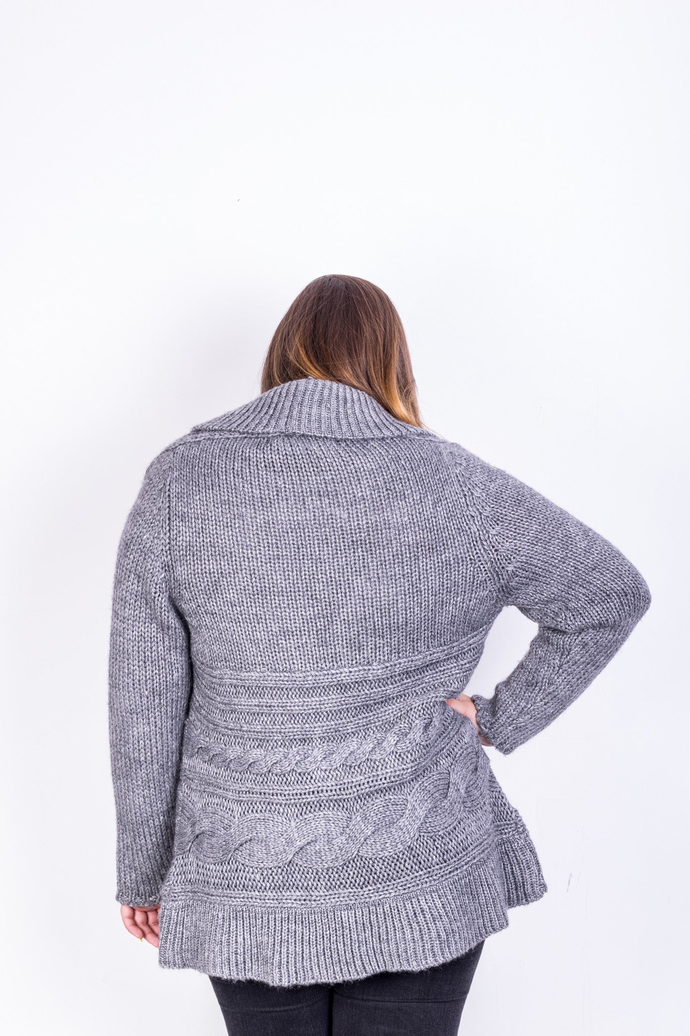 Jeffrey and Paula Womens XL 18 Cardigan Jumper Grey Sweater - RetrospectClothes