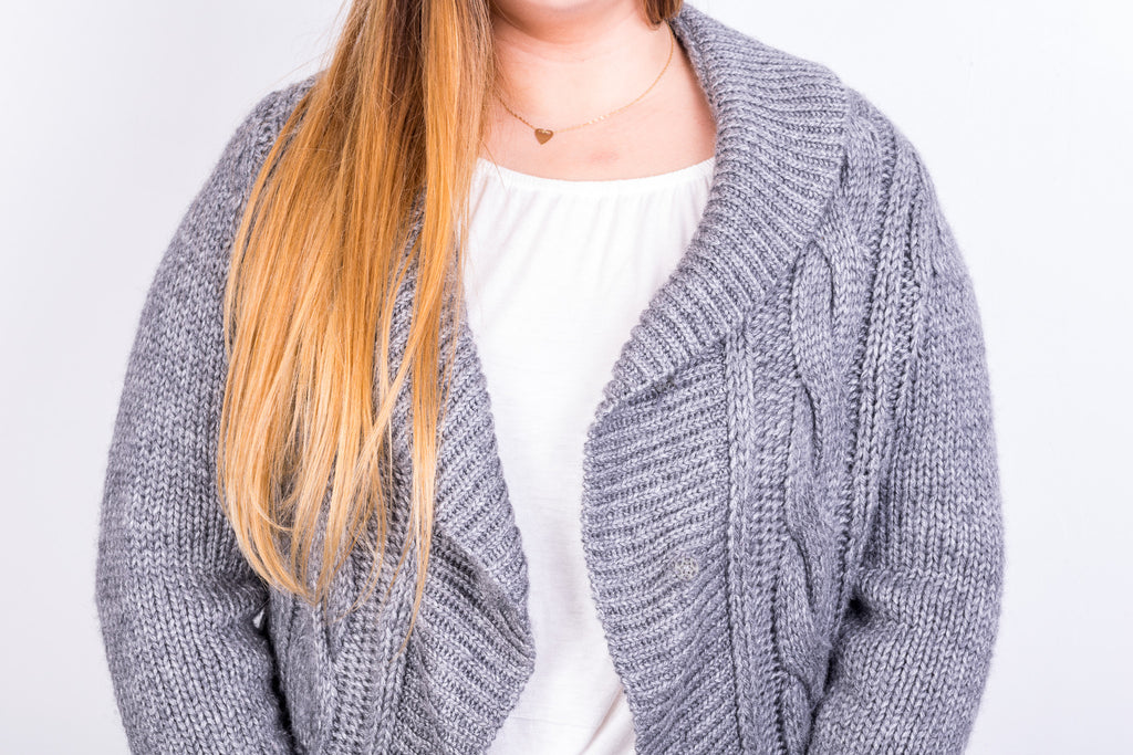 Jeffrey and Paula Womens XL 18 Cardigan Jumper Grey Sweater - RetrospectClothes