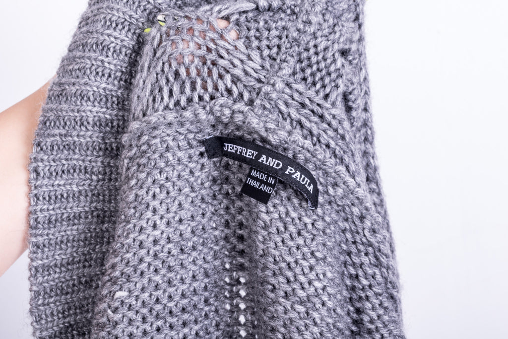 Jeffrey and Paula Womens XL 18 Cardigan Jumper Grey Sweater - RetrospectClothes