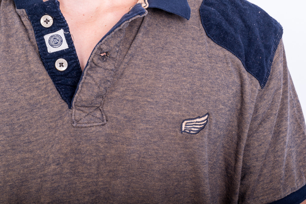 Dirfty King Mens XXL Polo Shirt Short Sleeve Sport Cotton Navy Blue - RetrospectClothes