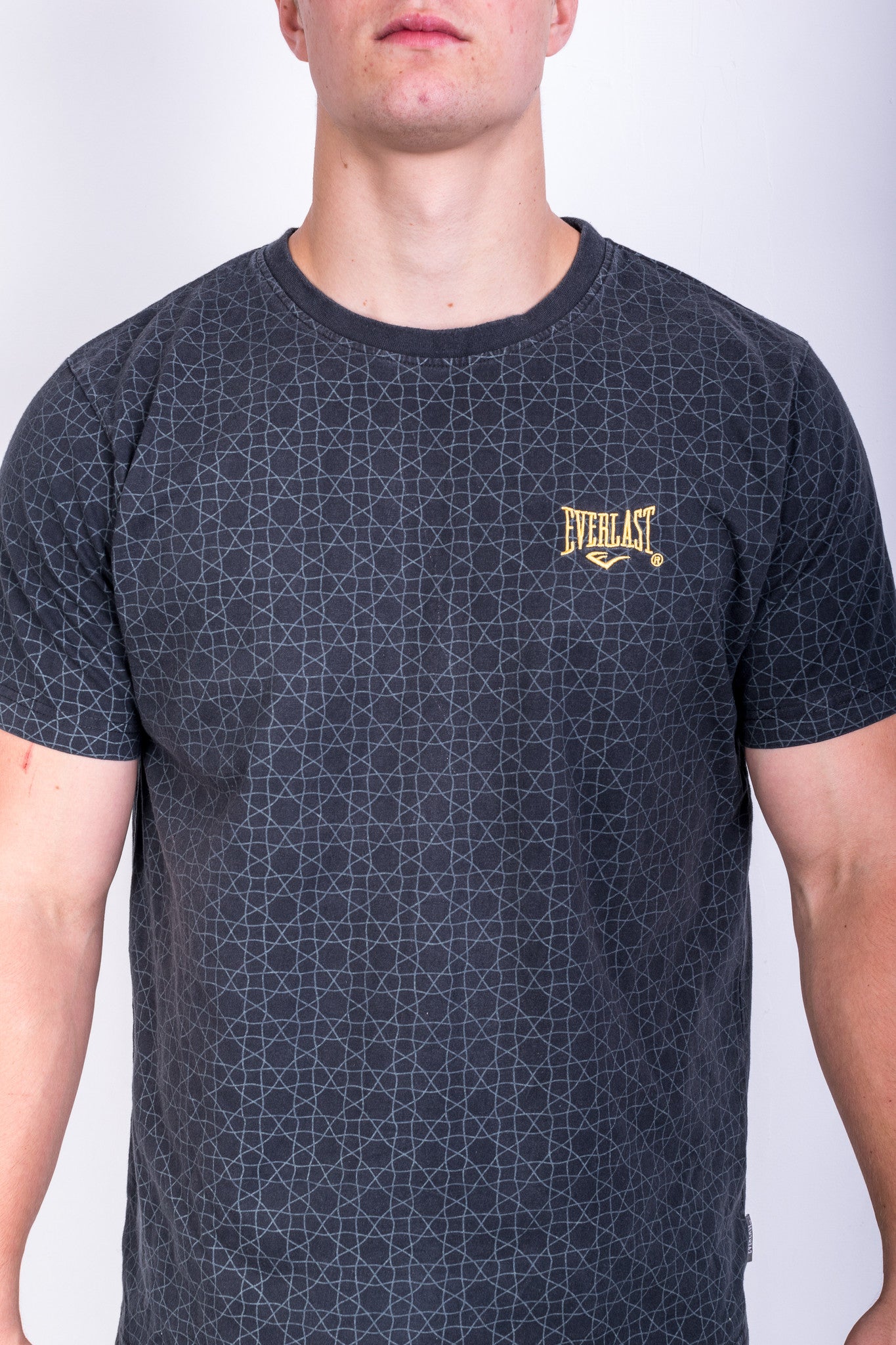 Everlast Mens L Shirt Crew Neck Black Summer Short Sleeve Cotton - RetrospectClothes