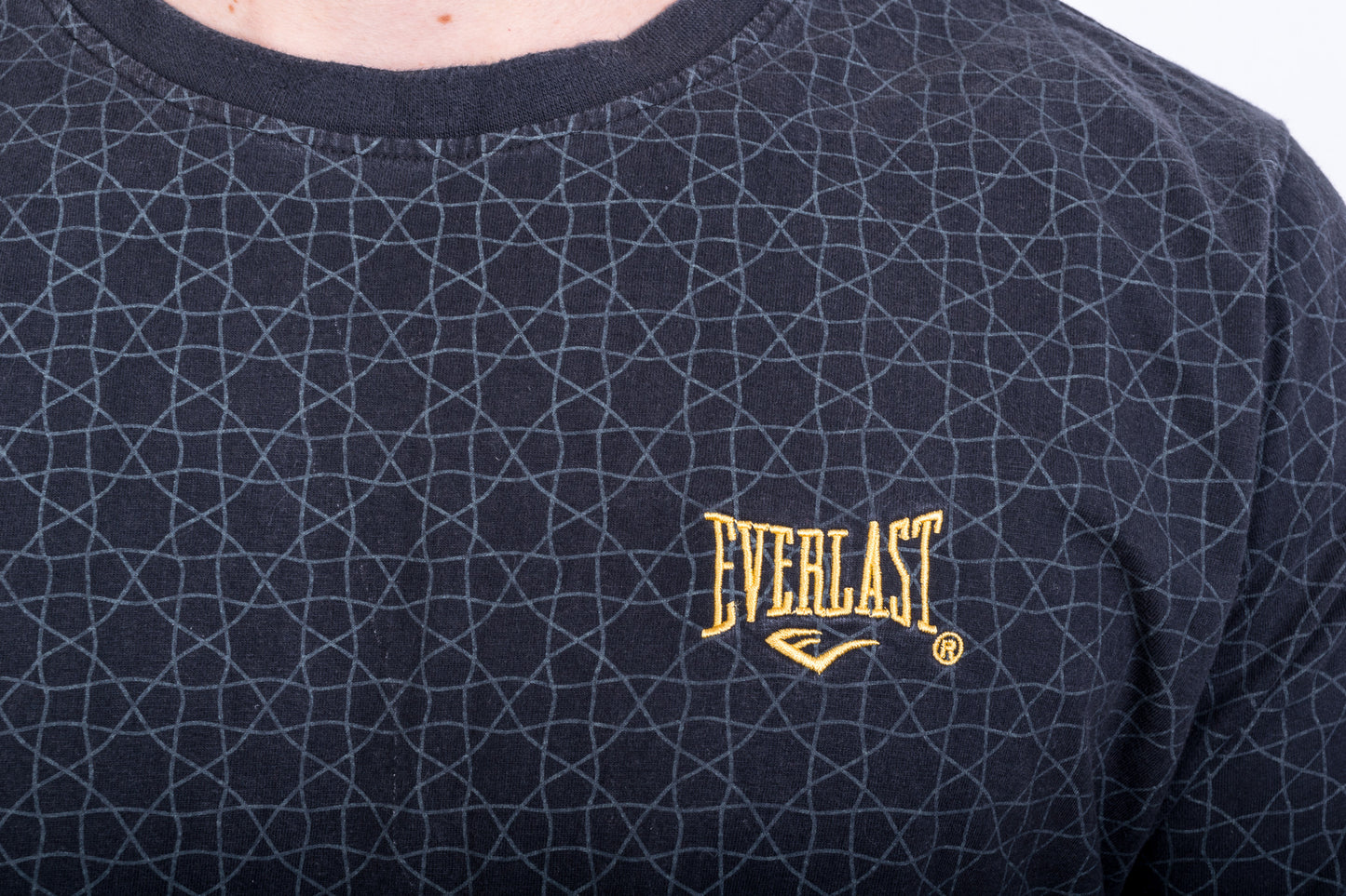 Everlast Mens L Shirt Crew Neck Black Summer Short Sleeve Cotton - RetrospectClothes
