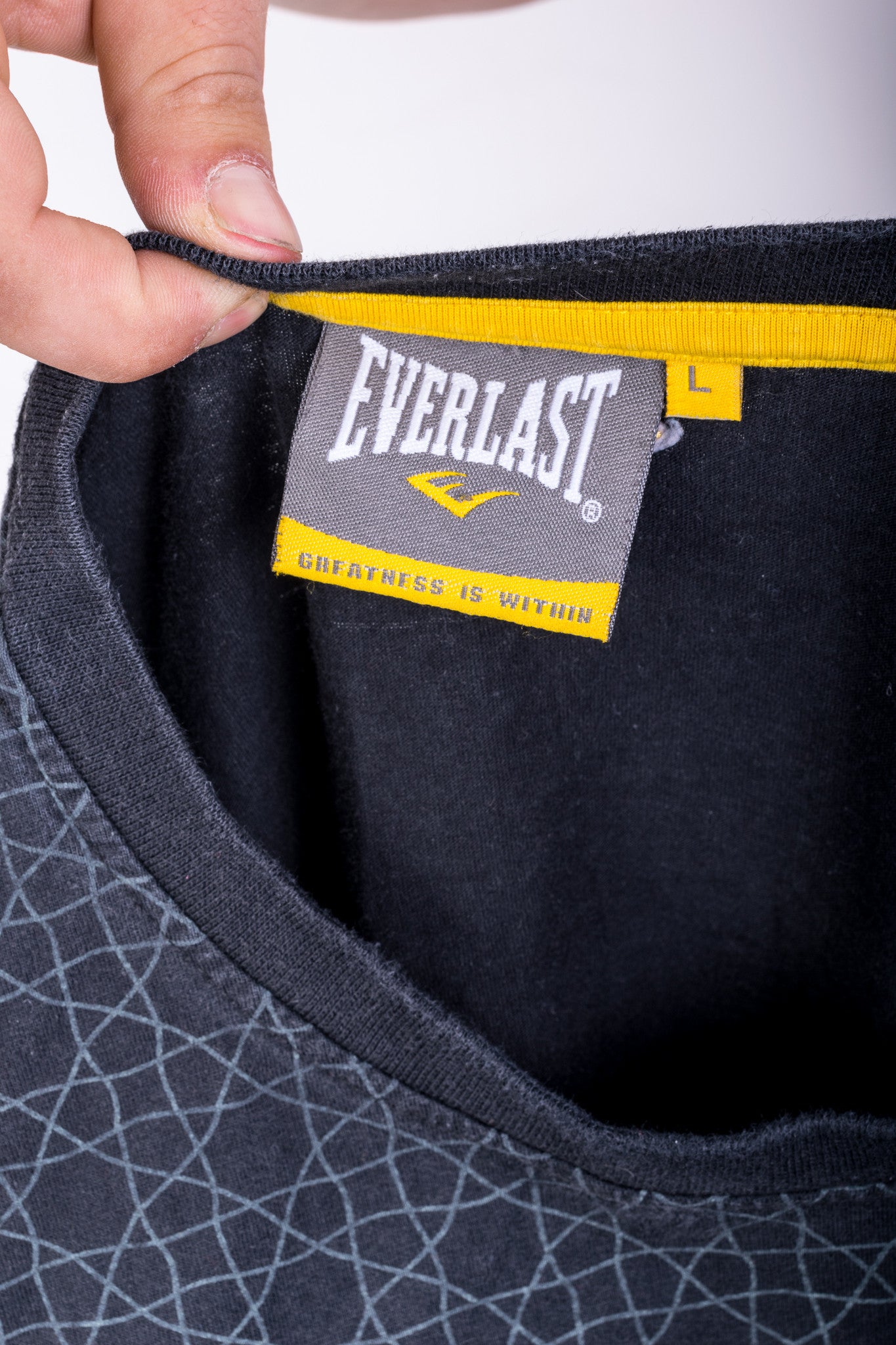 Everlast Mens L Shirt Crew Neck Black Summer Short Sleeve Cotton - RetrospectClothes