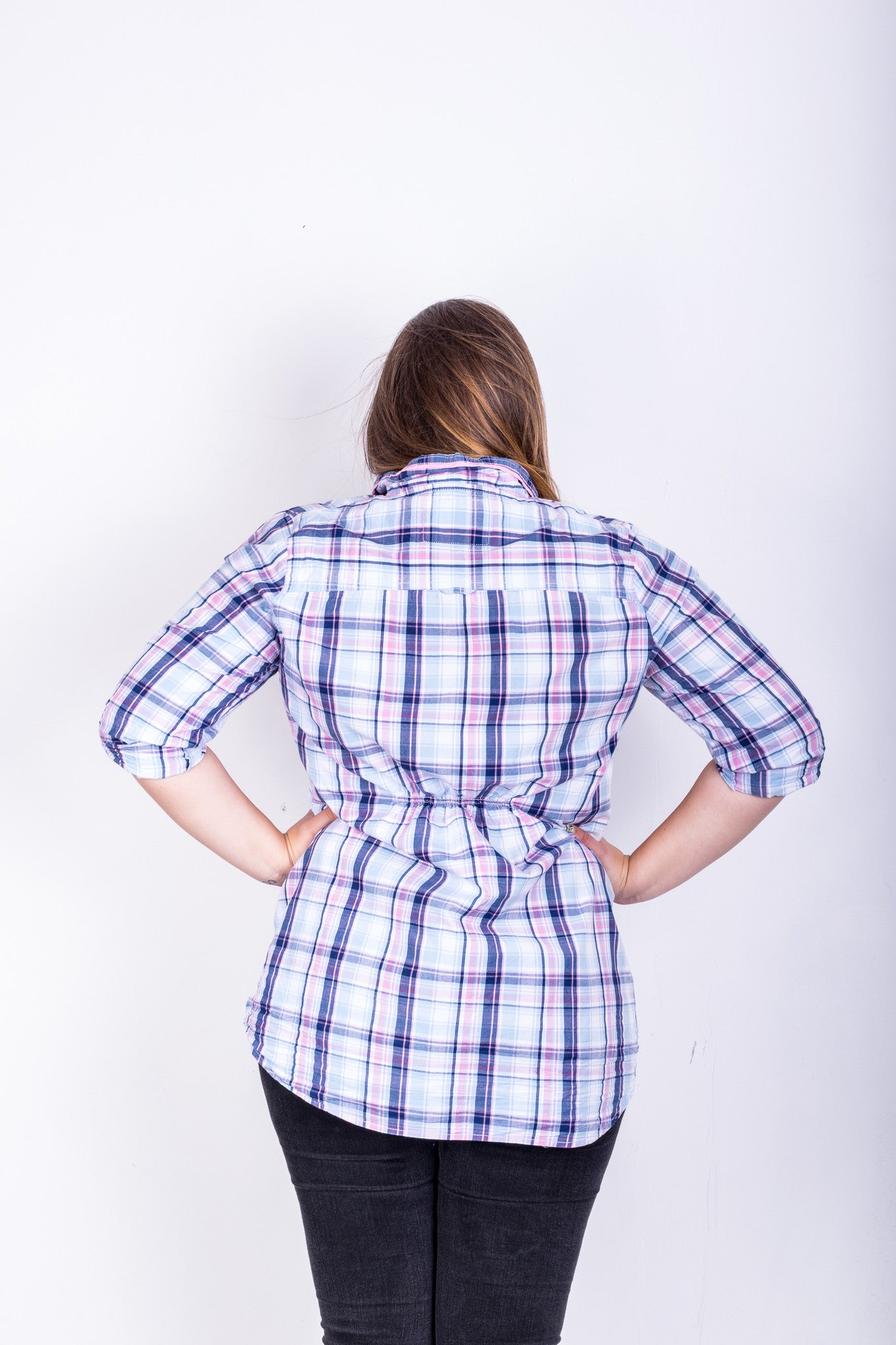 Love Sleep Dream Womens XL Pyjamas Check Blue Buttons Down Collar - RetrospectClothes