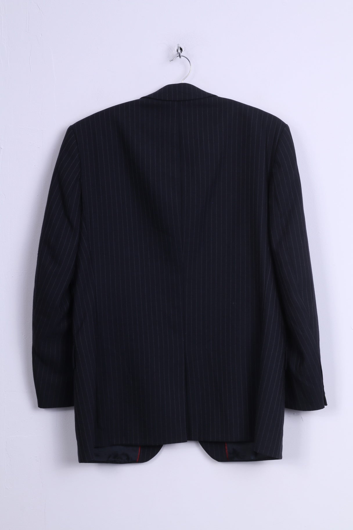 BURTON Giacca monopetto da sopravvivenza da uomo in lana a righe blu scuro 48 38