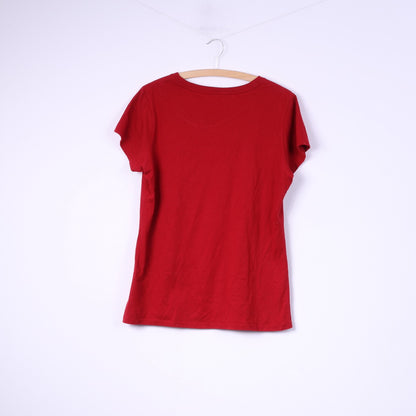 Polo Ralph Lauren Women XL Shirt Red Cotton Crew Neck Graphic Top