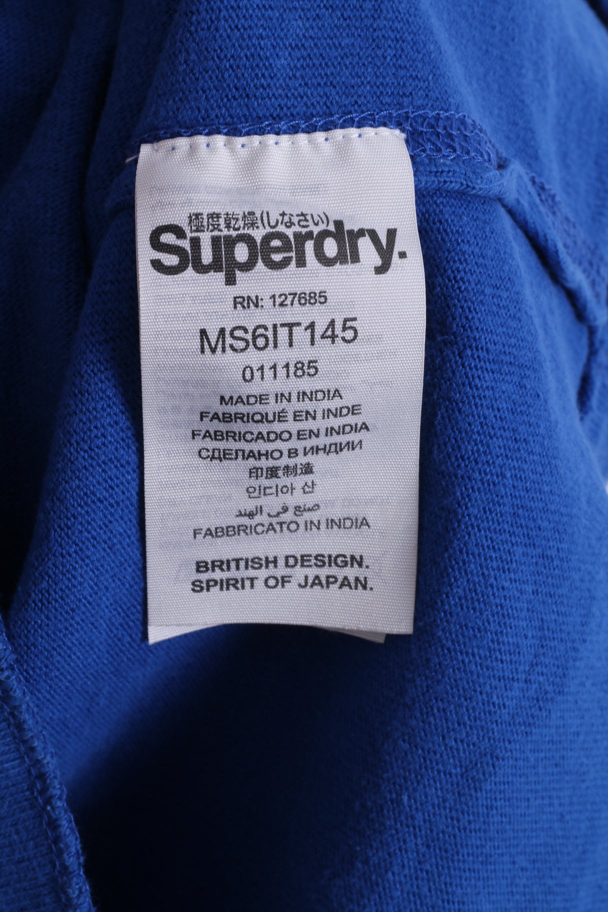 Superdry Mens S Shirt Blue Cotton Fitted Detailed Buttons Japan