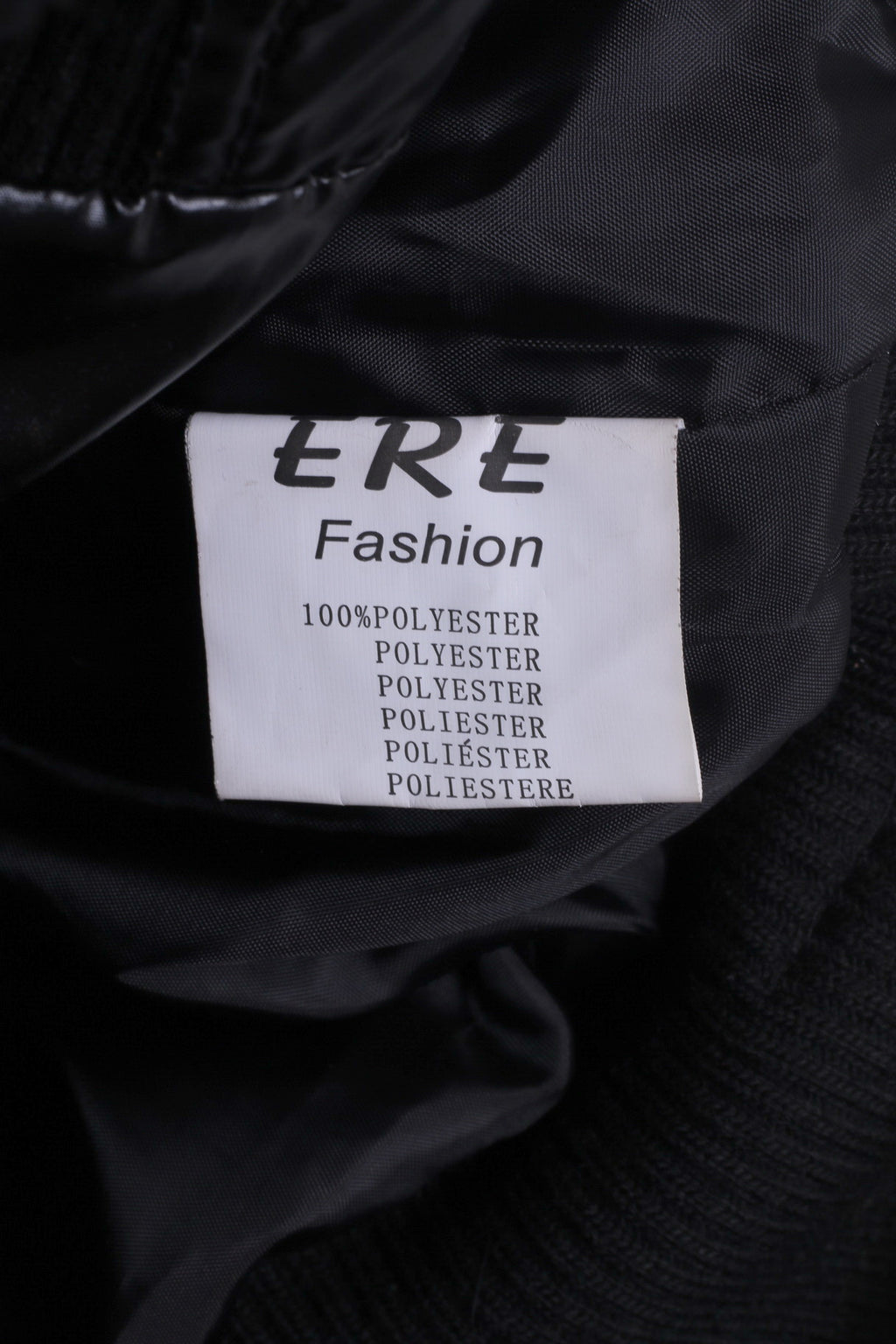 Ere Fashion Veste M pour femme Noir brillant avec capuche rembourrée en fourrure