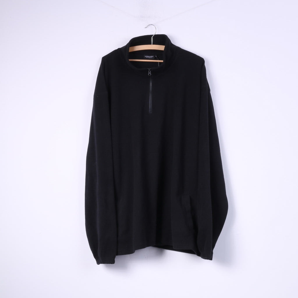 New Capsule Mens 3XL Feece Top Black Sweatshirt Zip Neck