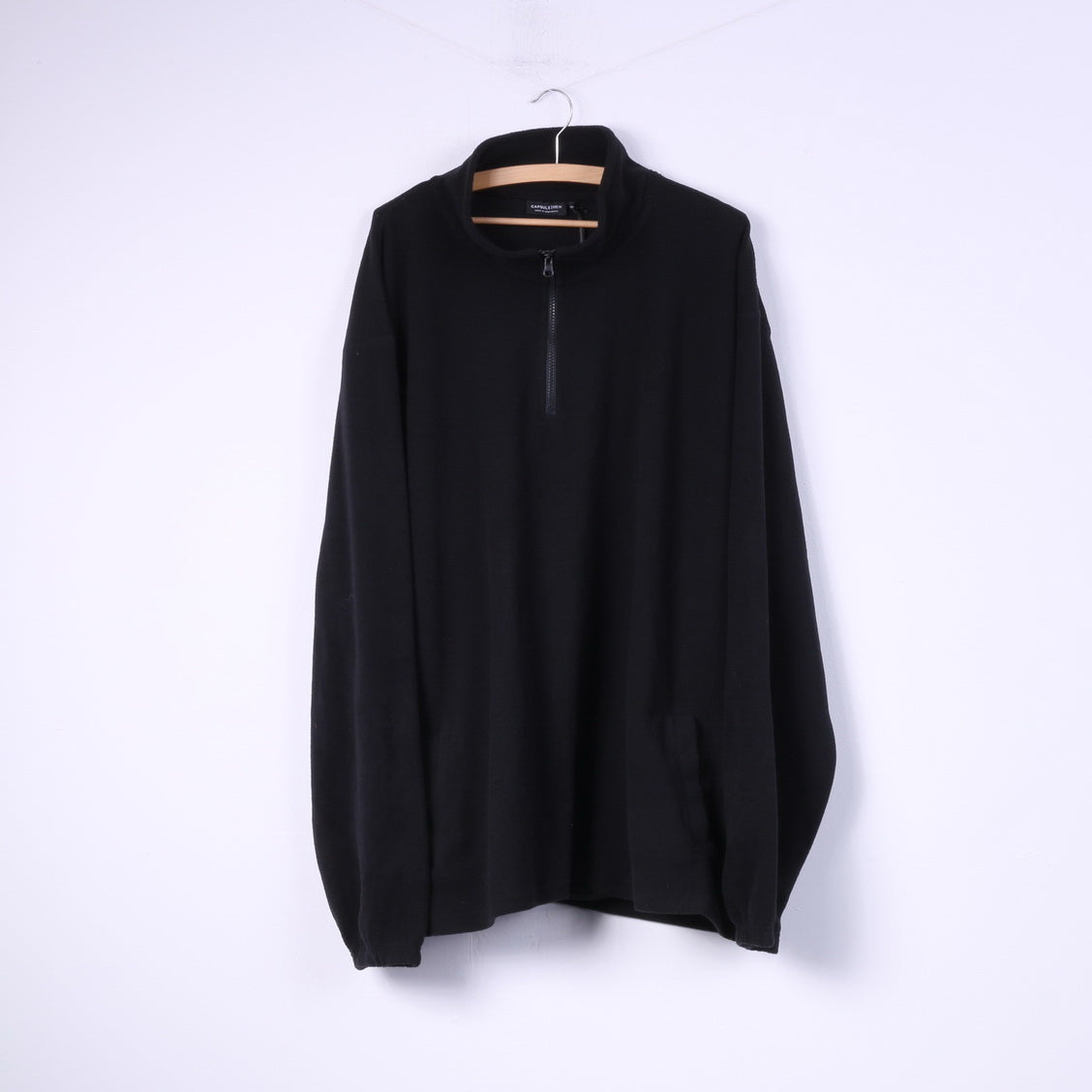 New Capsule Mens 3XL Feece Top Black Sweatshirt Zip Neck