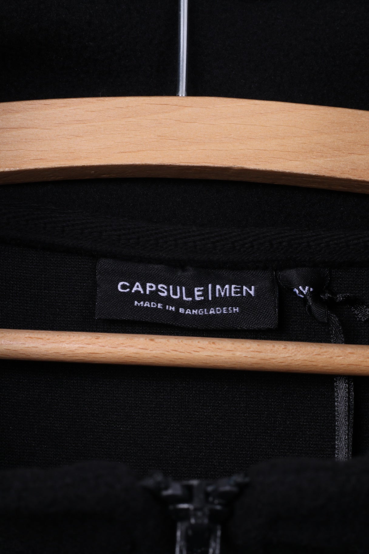 New Capsule Mens 3XL Feece Top Black Sweatshirt Zip Neck