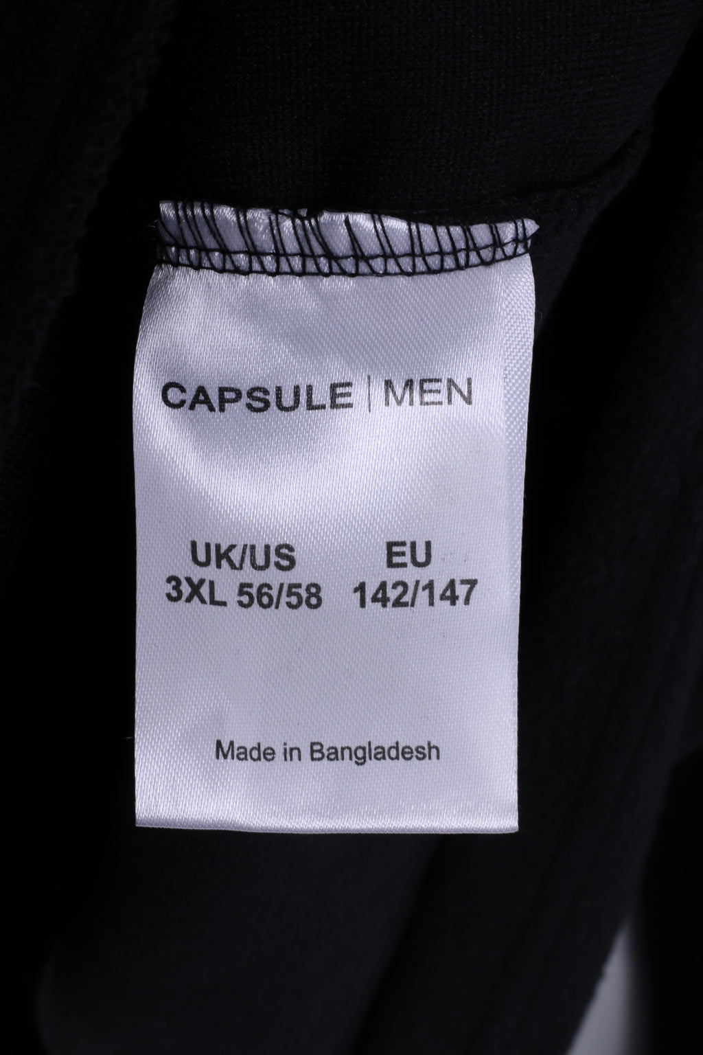 New Capsule Mens 3XL Feece Top Black Sweatshirt Zip Neck