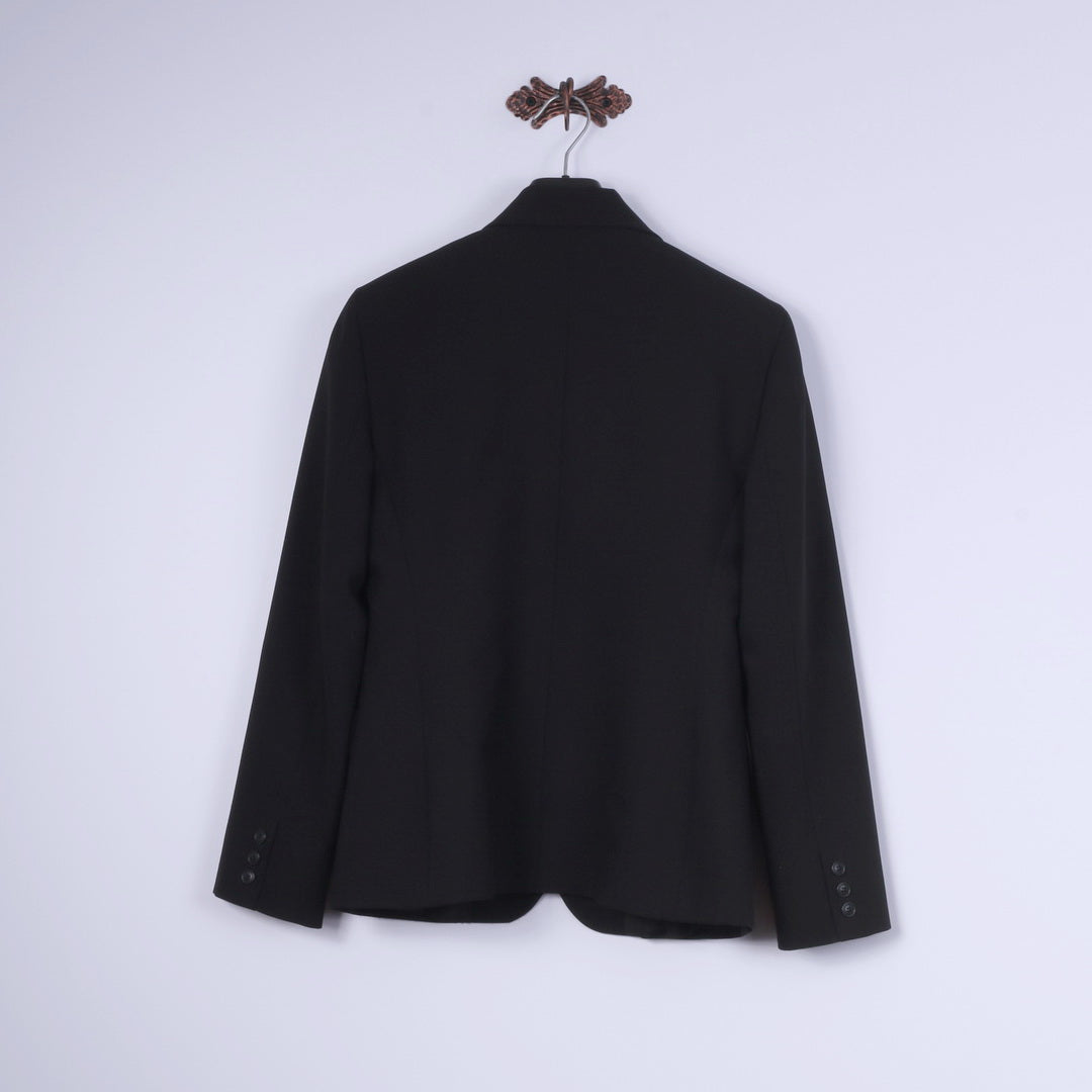 United Colors Of Benetton Femmes 46 M Blazer Noir Brillant Classique Veste Simple Boutonnage