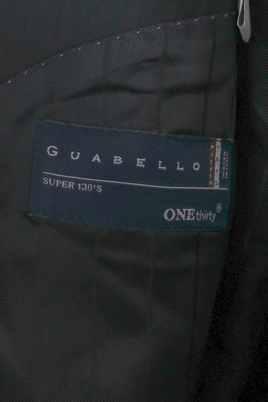 Guabello Mens 182/108/94 L Blazer Black Striped Wool Lantier Italy Super '130 Suit Top