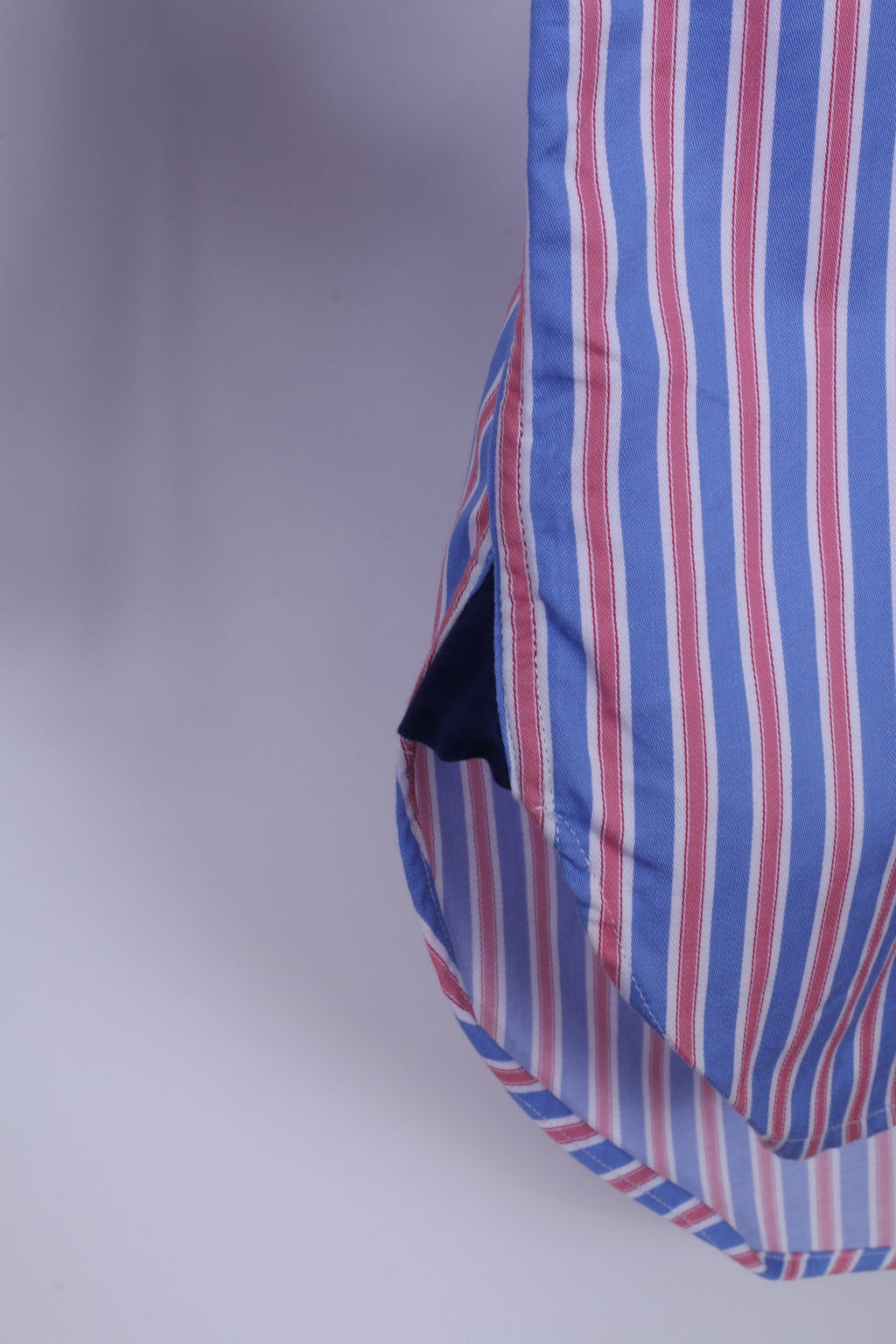 Charles Tyrwhitt Mens 16.5 34 L Casual Shirt Blue Cotton Striped Long Sleeve