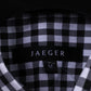 Jaeger Mens M Casual Shirt Black & White Check 100% Cotton Long Sleeve Top