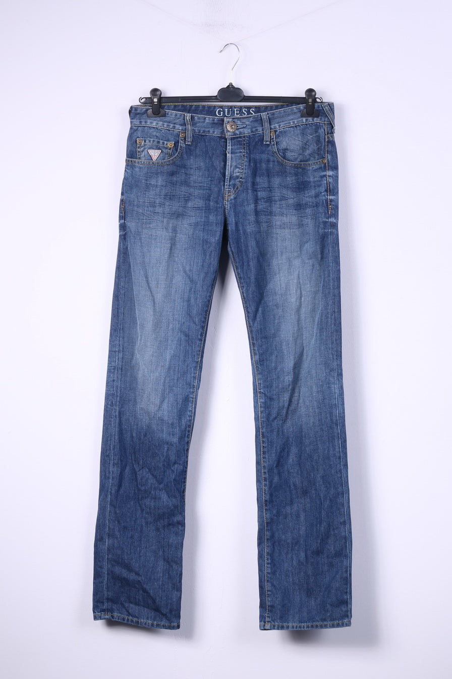 Guess Los Angeles Uomo W32 Pantaloni Jeans in cotone denim Pantaloni a gamba dritta 