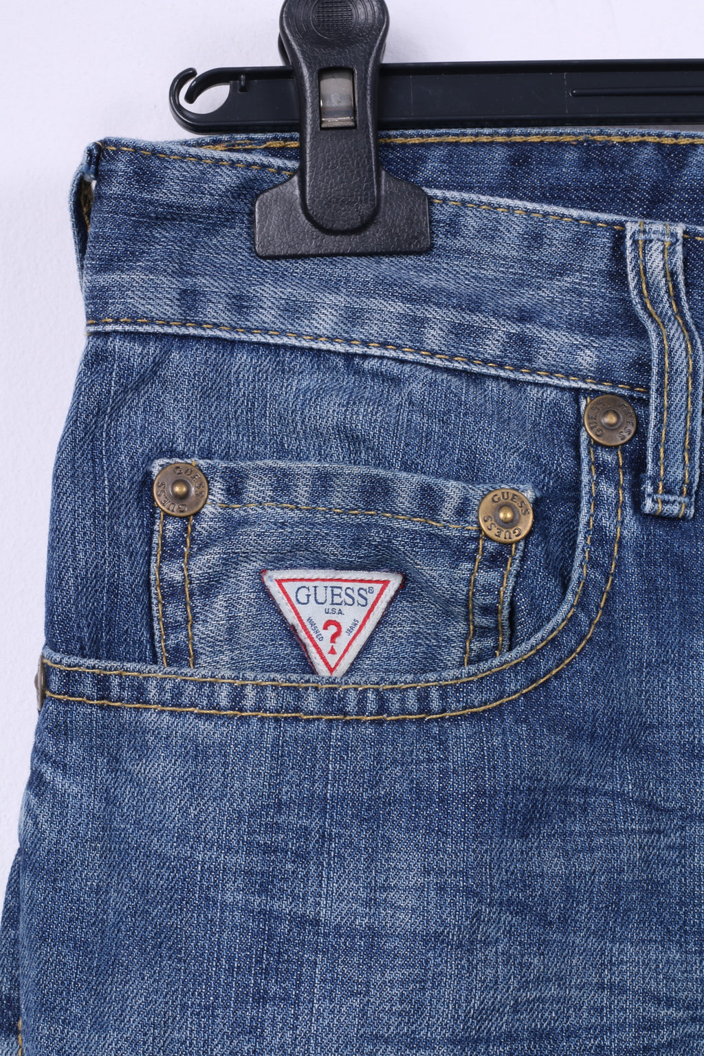 Guess Los Angeles Uomo W32 Pantaloni Jeans in cotone denim Pantaloni a gamba dritta 