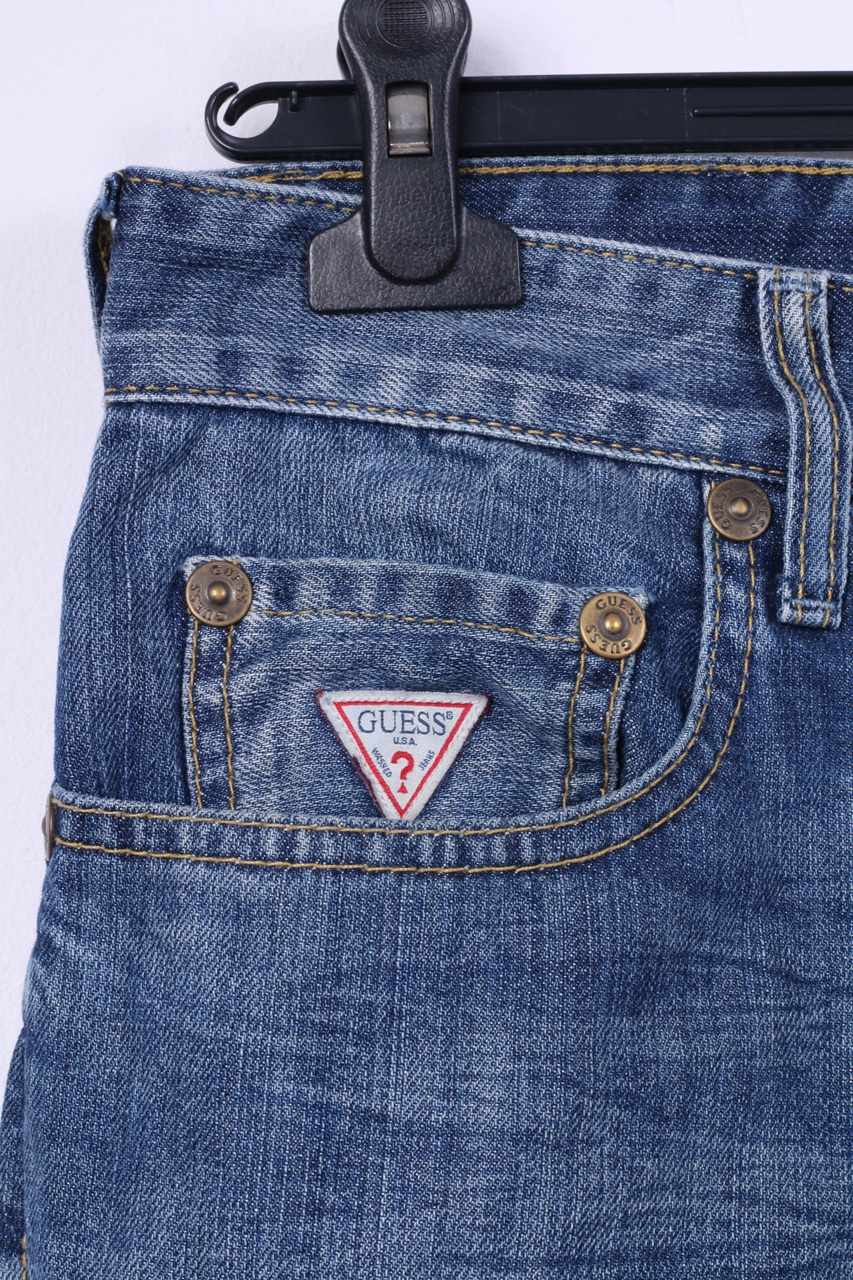 Guess Los Angeles Uomo W32 Pantaloni Jeans in cotone denim Pantaloni a gamba dritta 