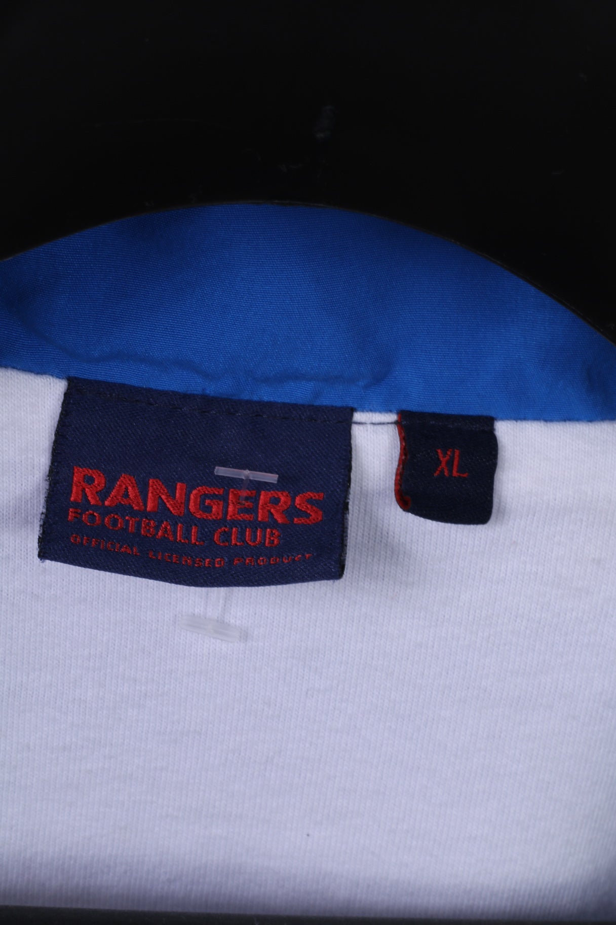 Giacca XL da uomo RANGERS Football Club Blu Top ufficiale per abbigliamento sportivo attivo con cerniera completa