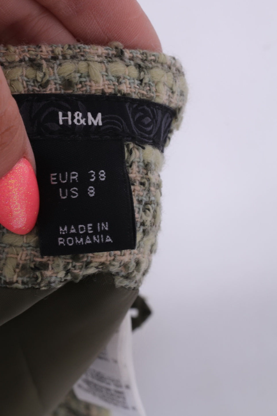 H&amp;M Femme 38 M Jupe Midi Vert A-ligne Plissée À Carreaux