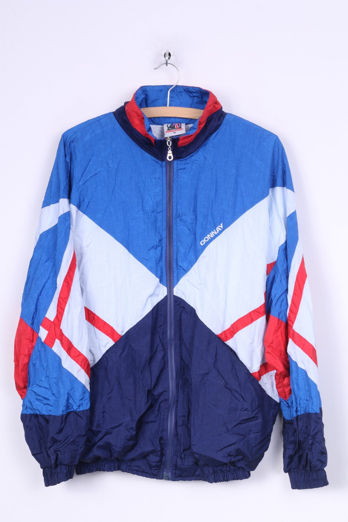 Donnay Giacca da uomo M Blu Allenamento Abbigliamento sportivo leggero Festival Trilobal Nylon Impermeabile Vintage 